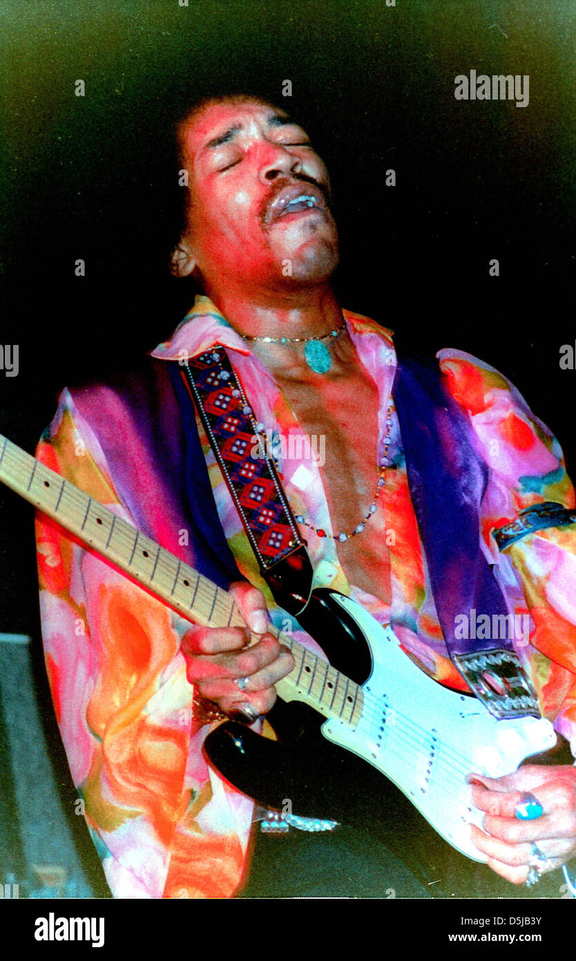 JIMI Hendrix (1942-1970) musicien rock américain vers 1968. Photo Jeffrey Mayer Banque D'Images