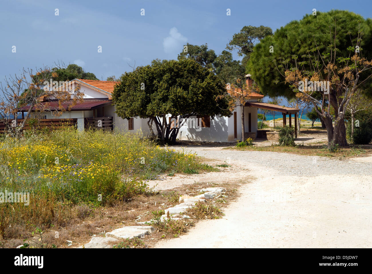 Les archéologues house, parc archéologique, Paphos, Chypre. Banque D'Images
