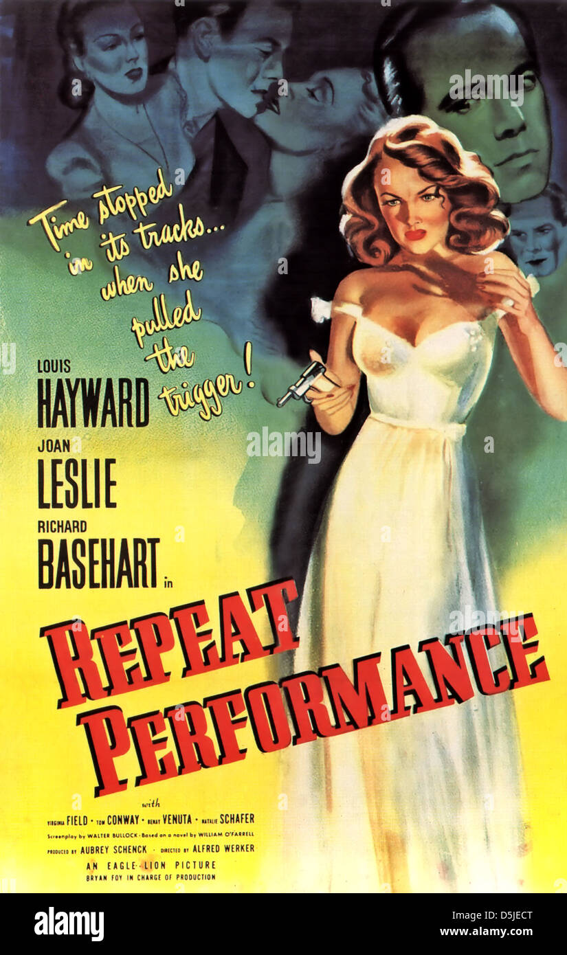 Répétition Affiche pour 1947 Aubrey Schenck Productions film avec Joan Leslie et Louis Hayward Banque D'Images