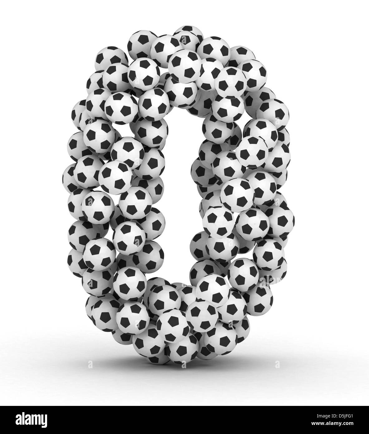 Numéro 0 de football soccer balls isolé sur fond blanc Banque D'Images