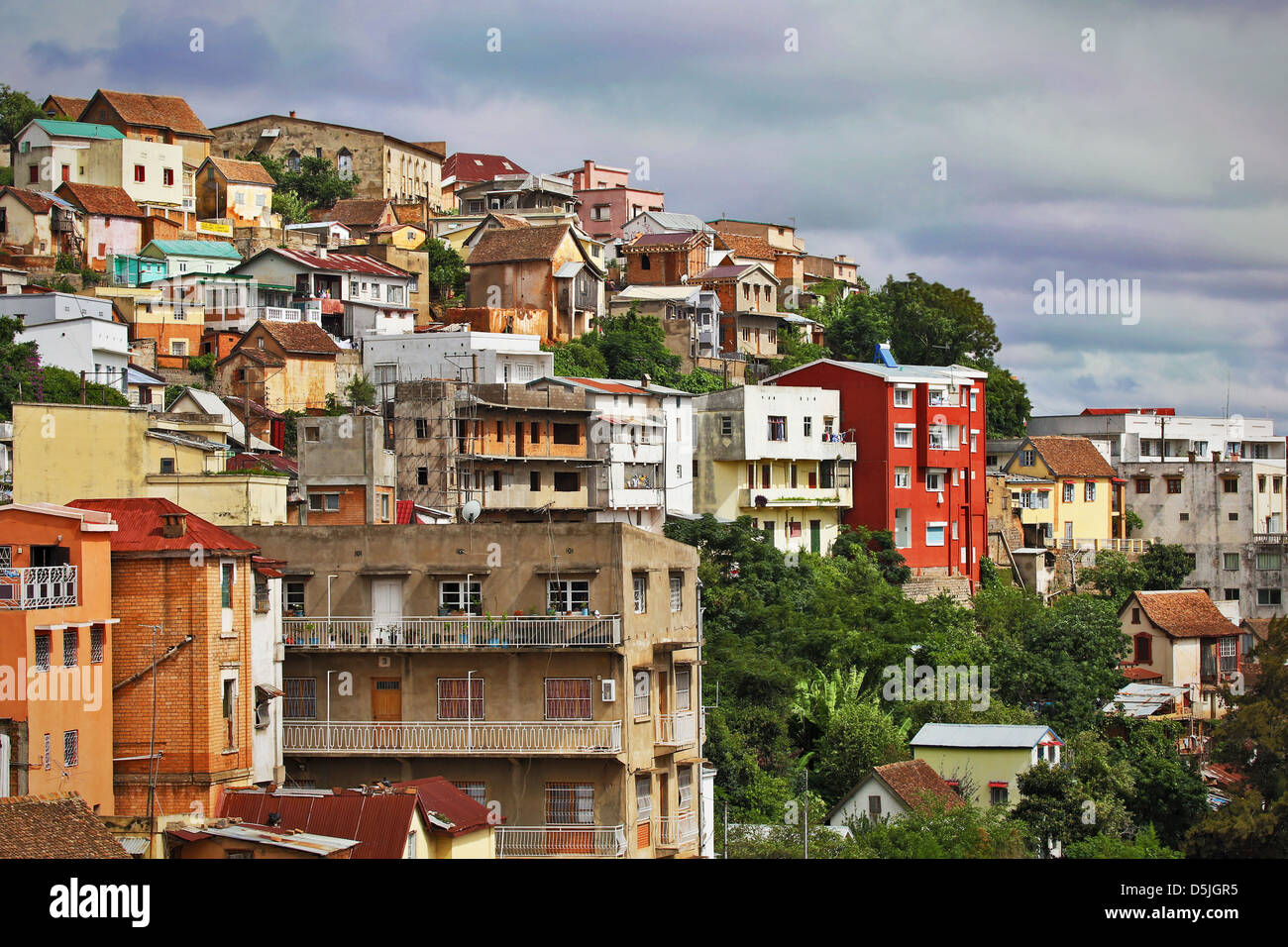 Antananarivo (capitale de Madagascar) le 4 février 2013. C'est quelques jours après un cyclone a frappé la ville. Banque D'Images