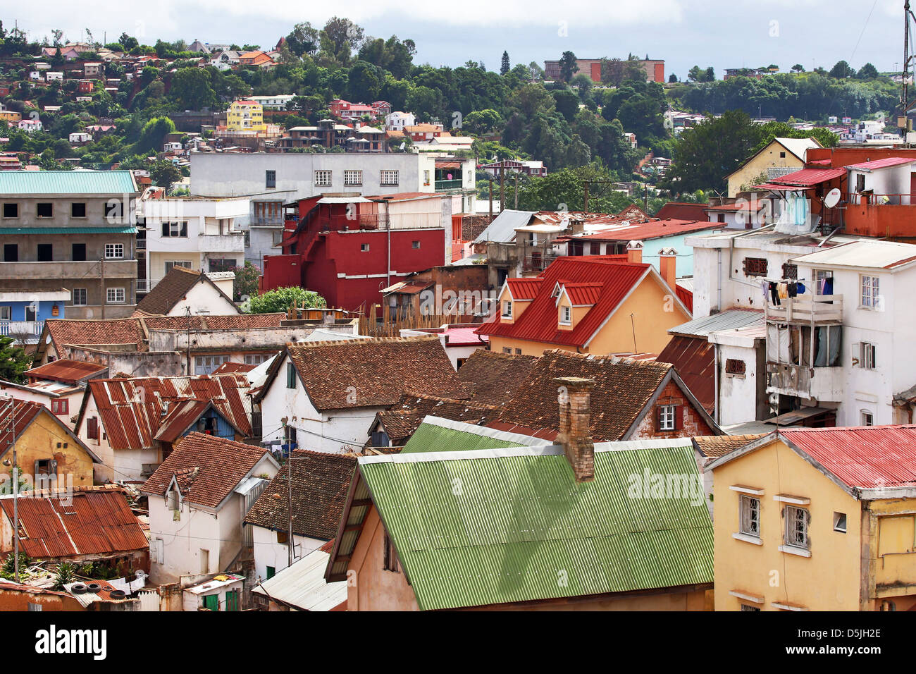 Antananarivo (capitale de Madagascar) le 4 février 2013. C'est quelques jours après un cyclone a frappé la ville. Banque D'Images