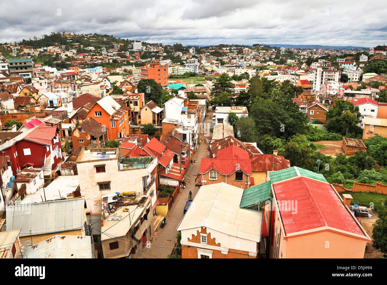 Antananarivo (capitale de Madagascar) le 4 février 2013. C'est quelques jours après un cyclone a frappé la ville. Banque D'Images