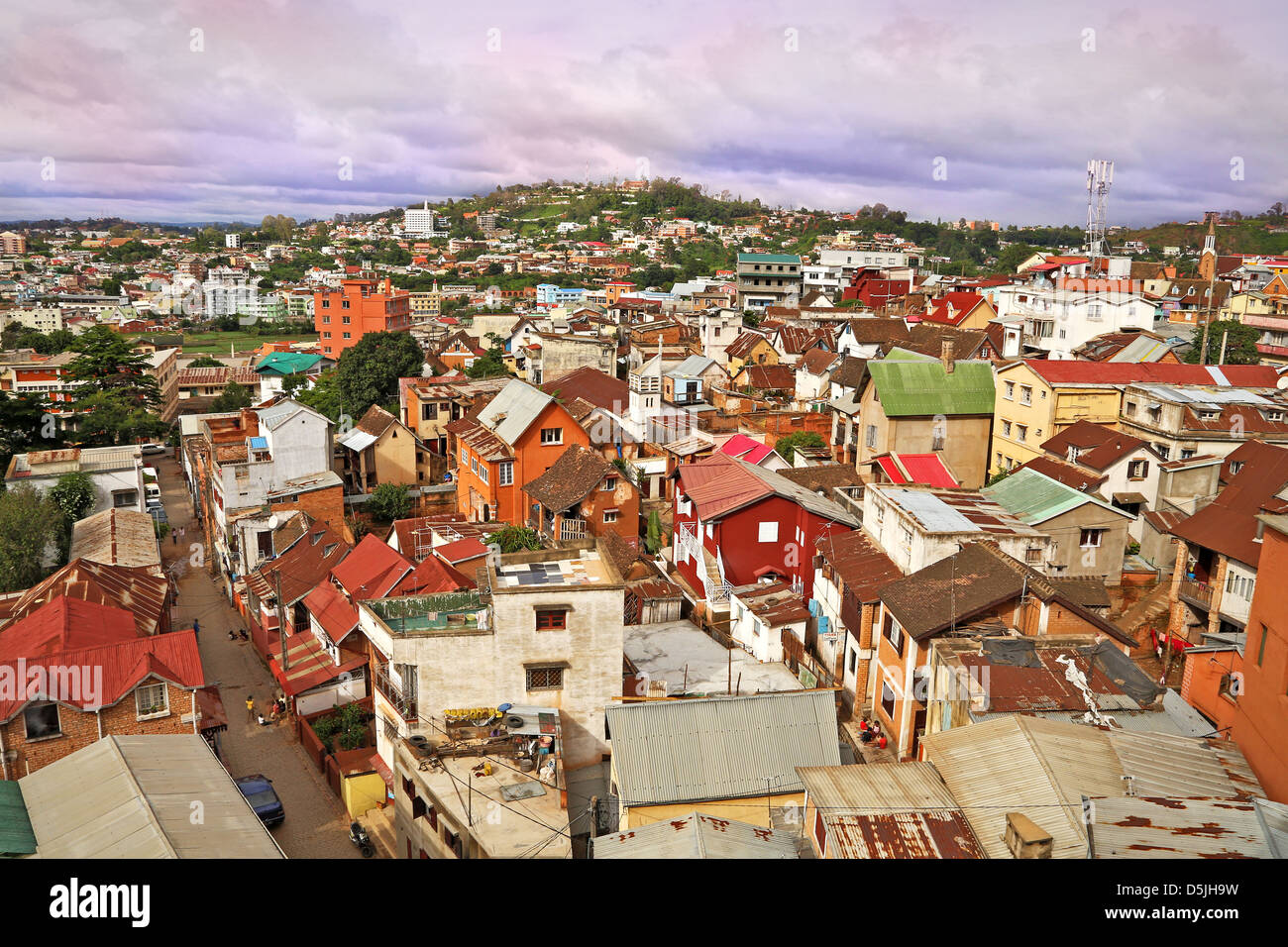 Antananarivo (capitale de Madagascar) le 4 février 2013. C'est quelques jours après un cyclone a frappé la ville. Banque D'Images