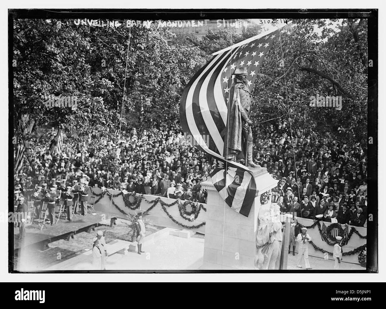 Le monument Barry à Washington D.C. a été dévoilé le 16 mai 1914 à Franklin Square. La statue honore les contributions de Barry et commémore son importance dans l’histoire de DC. Banque D'Images