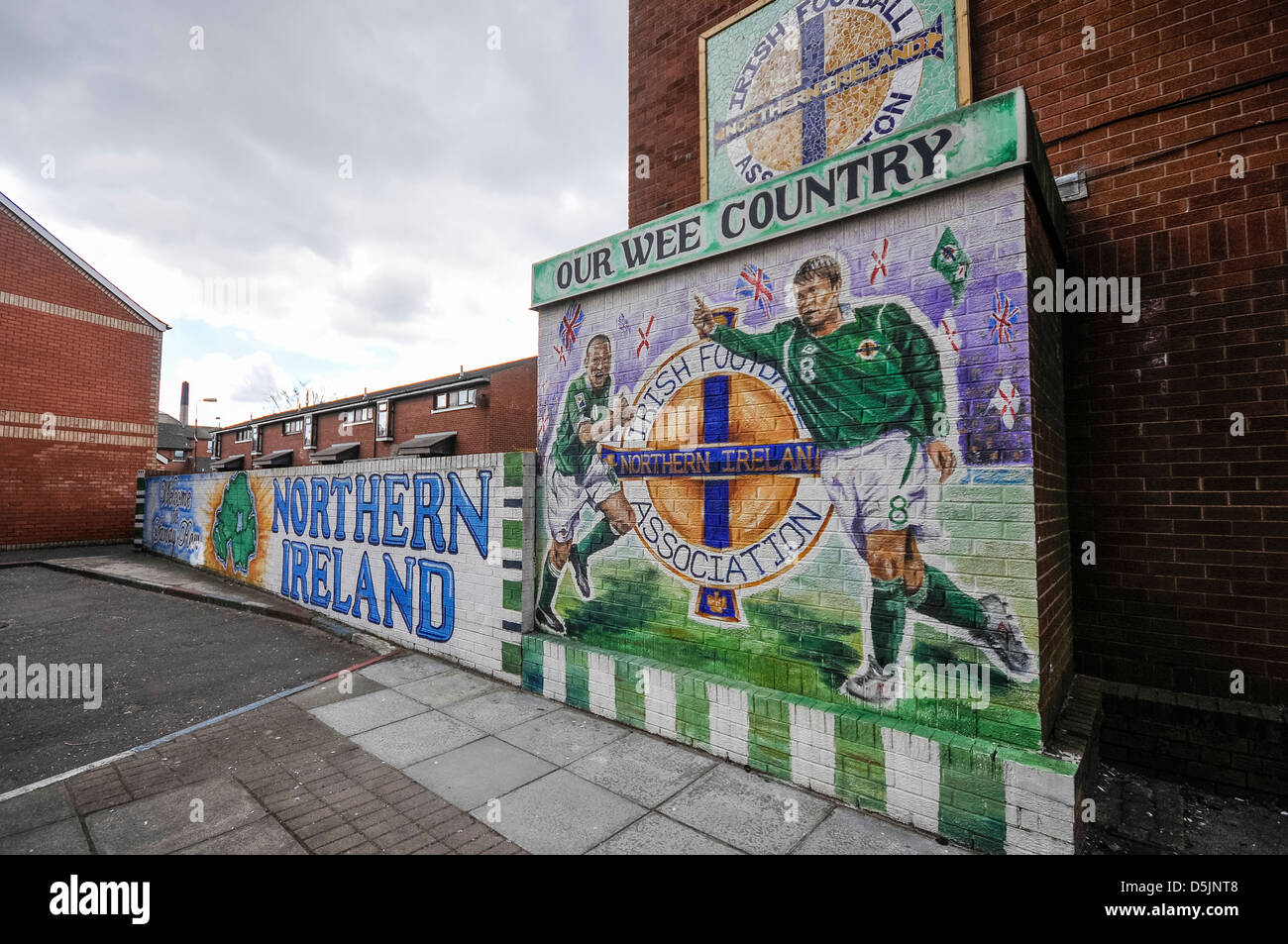 L'équipe de football de l'Irlande du nord-mural Banque D'Images