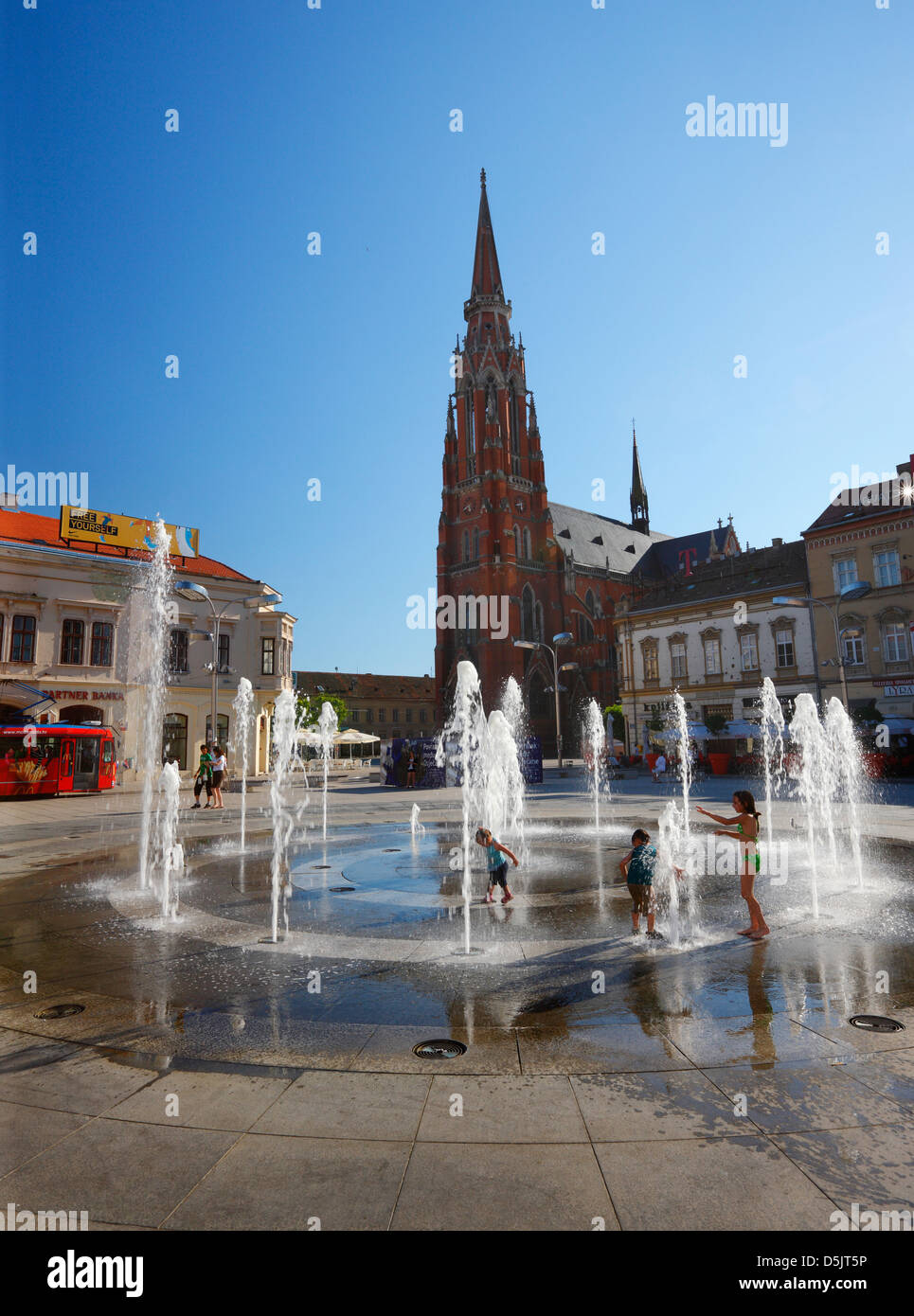 Osijek, Ante Starcevic place principale. Banque D'Images