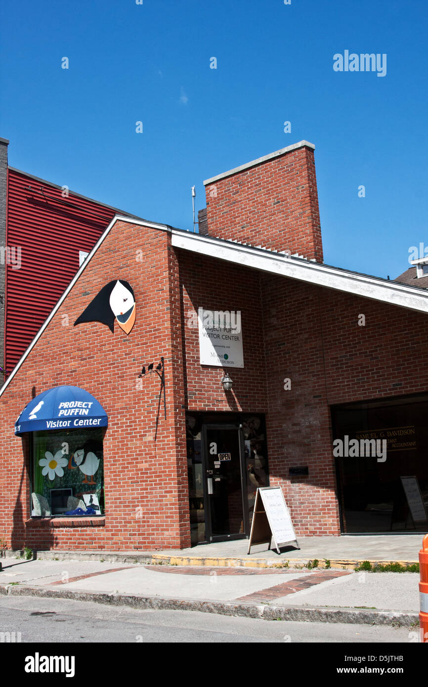 Le projet de centre de macareux l'Audubon Society pour la protection des espèces menacées, Rockland, Maine, rue Main Banque D'Images