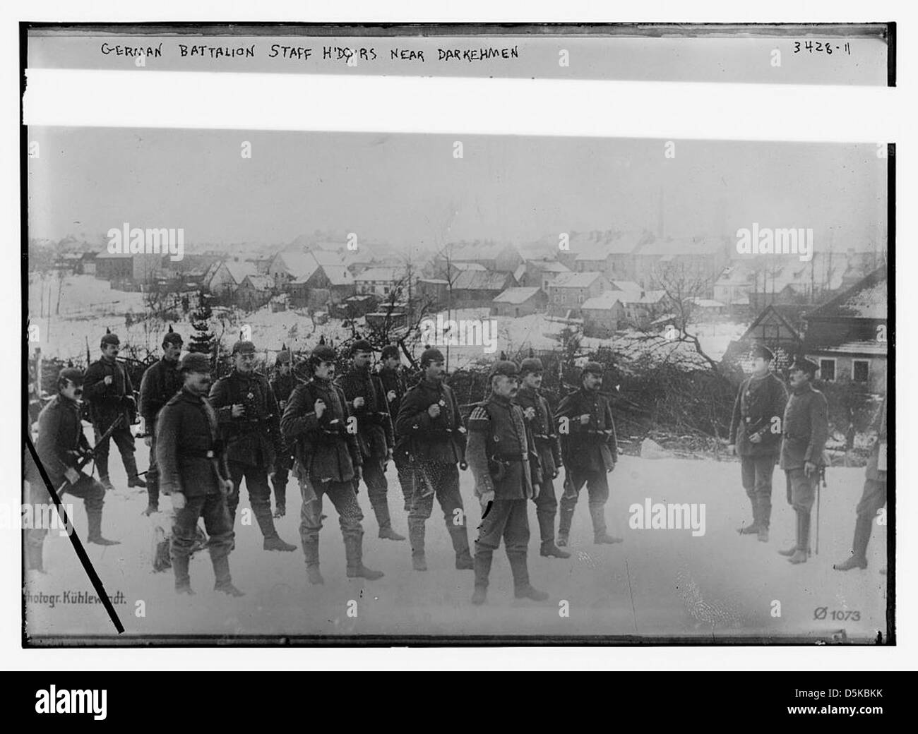 Le personnel du bataillon allemand h'dq'rs. près de Darkehmen (LOC) Banque D'Images