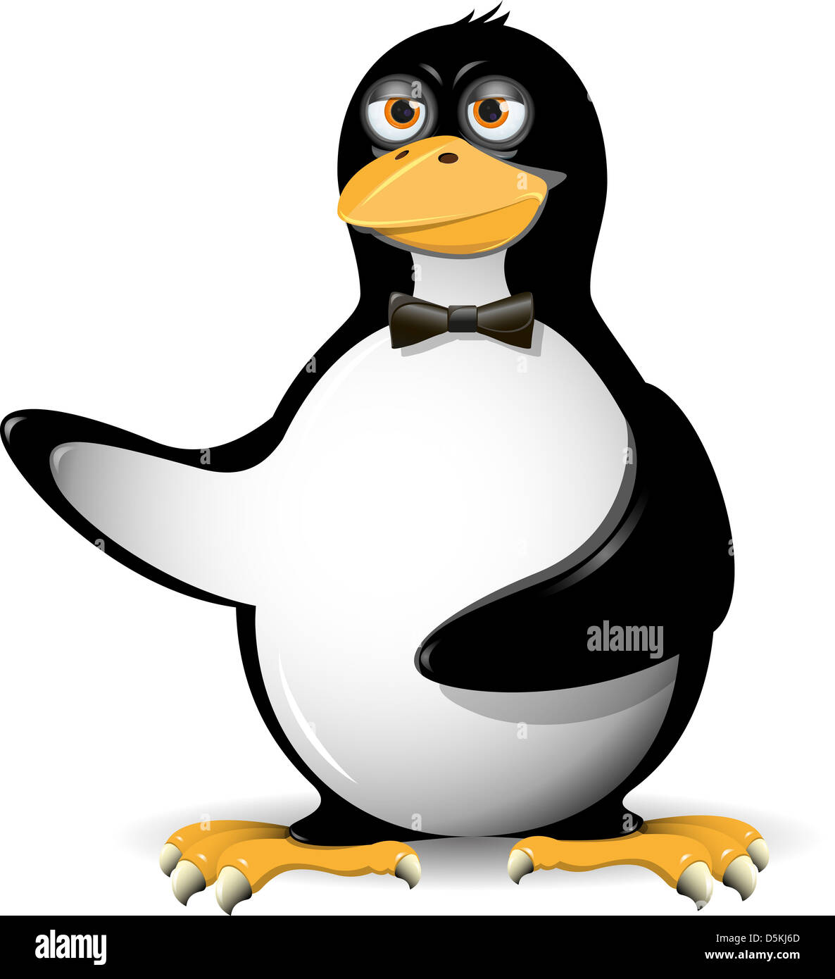 Illustration d'un pingouin dans un noeud papillon cravate Photo Stock -  Alamy