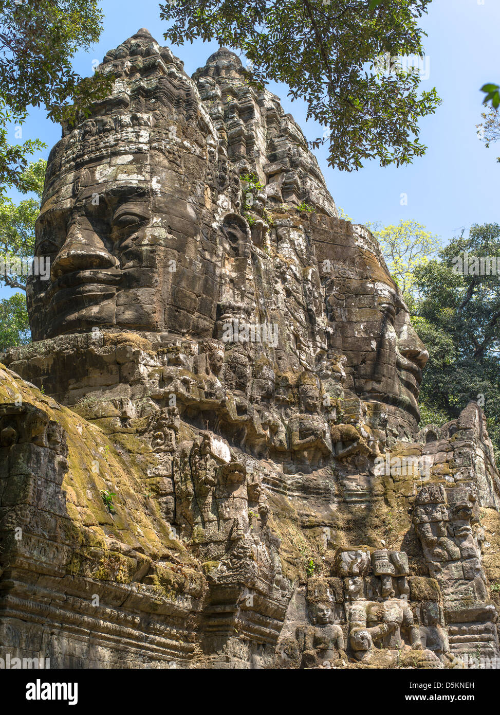 Porte du Nord. Angkor Thom. Parc archéologique d'Angkor. Siem Reap. Cambodge Banque D'Images