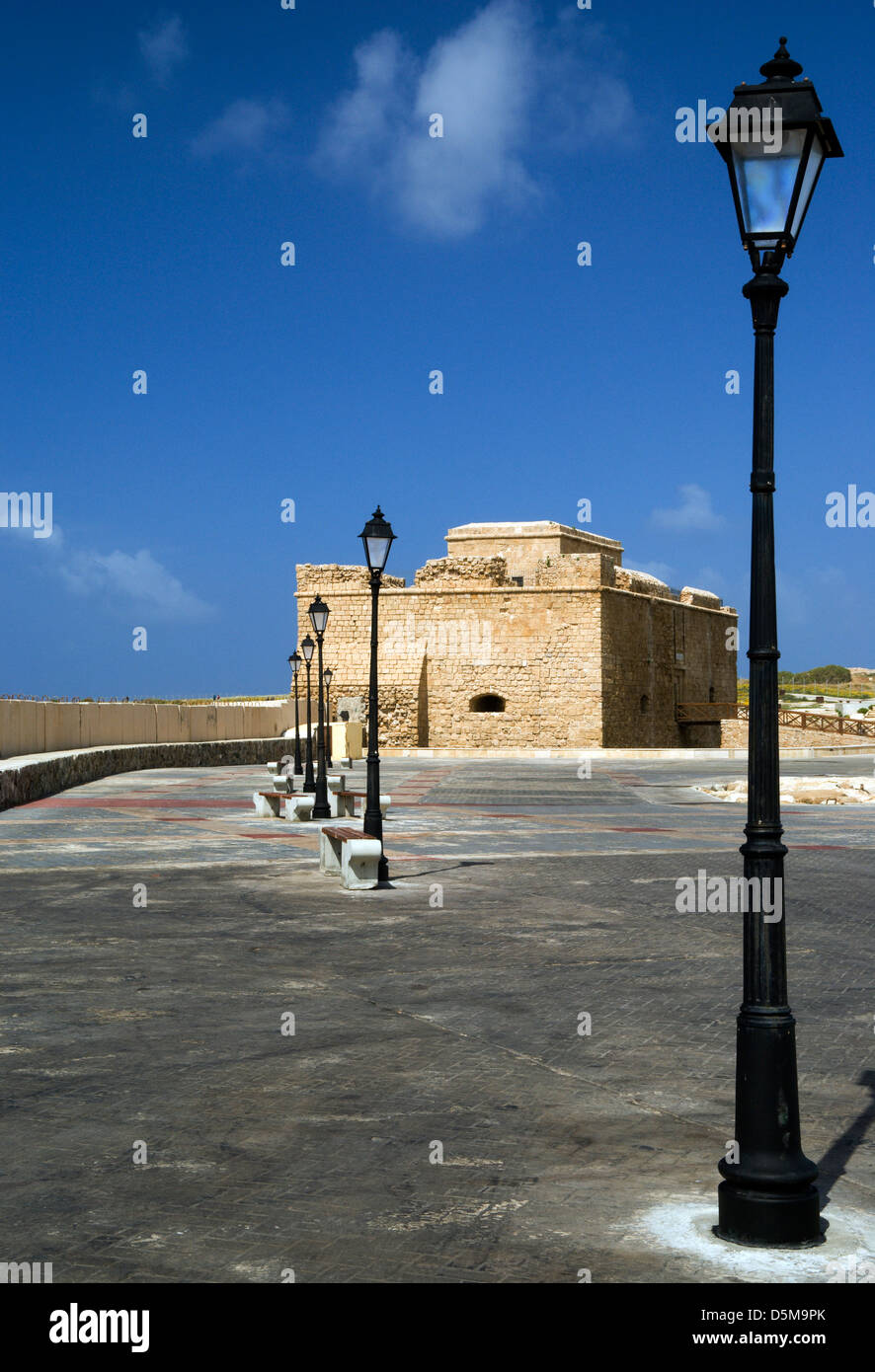 Château médiéval à côté du port, Paphos, Chypre. Banque D'Images