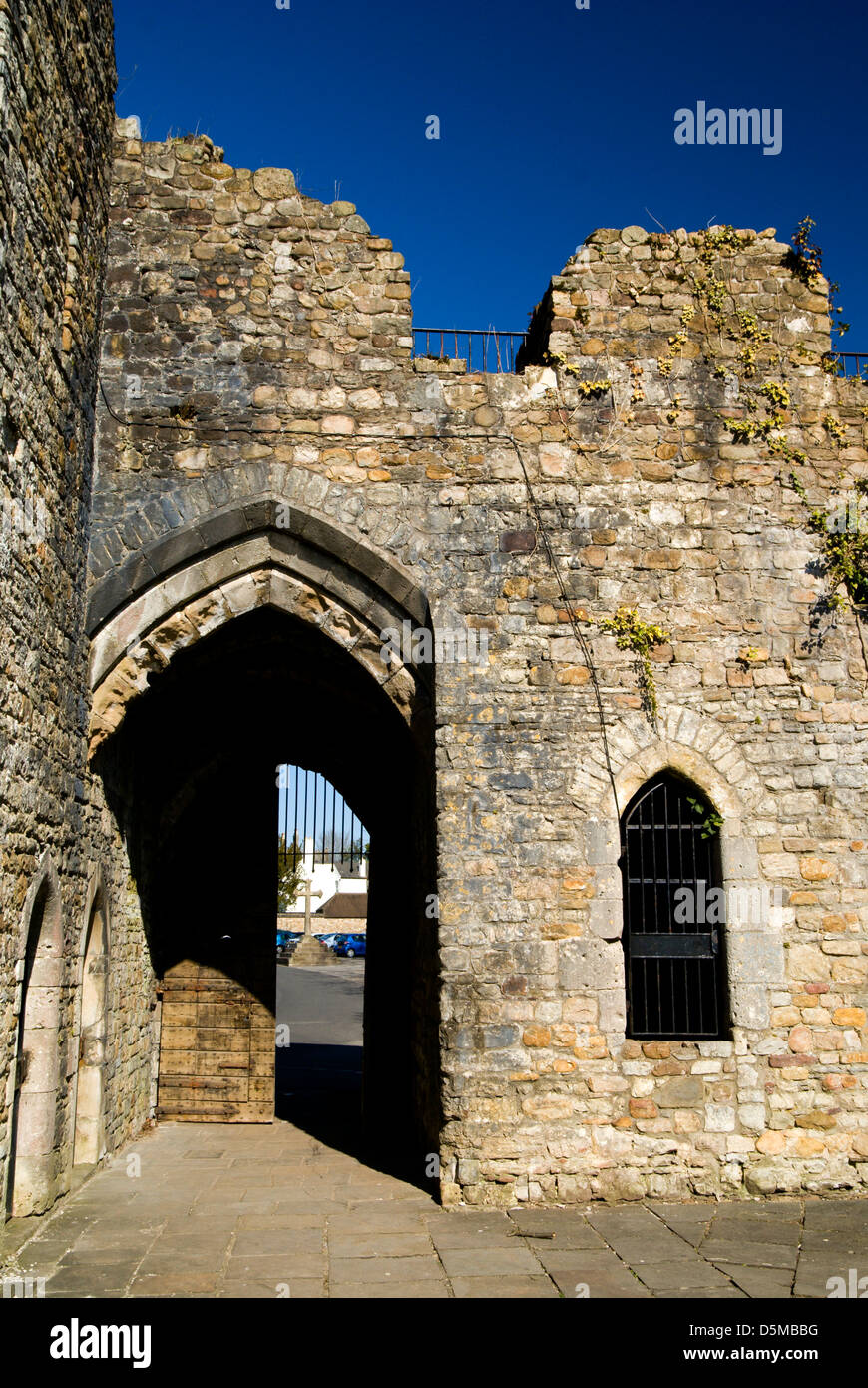 Ruines de l'ancien Palais épiscopal, Llandaff, Cardiff, pays de Galles. Banque D'Images