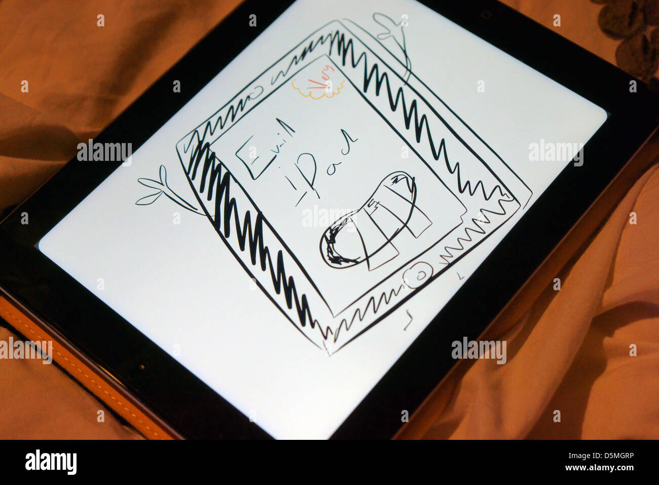 Très mal l'Ipad iPad ipad dessin de cas Banque D'Images