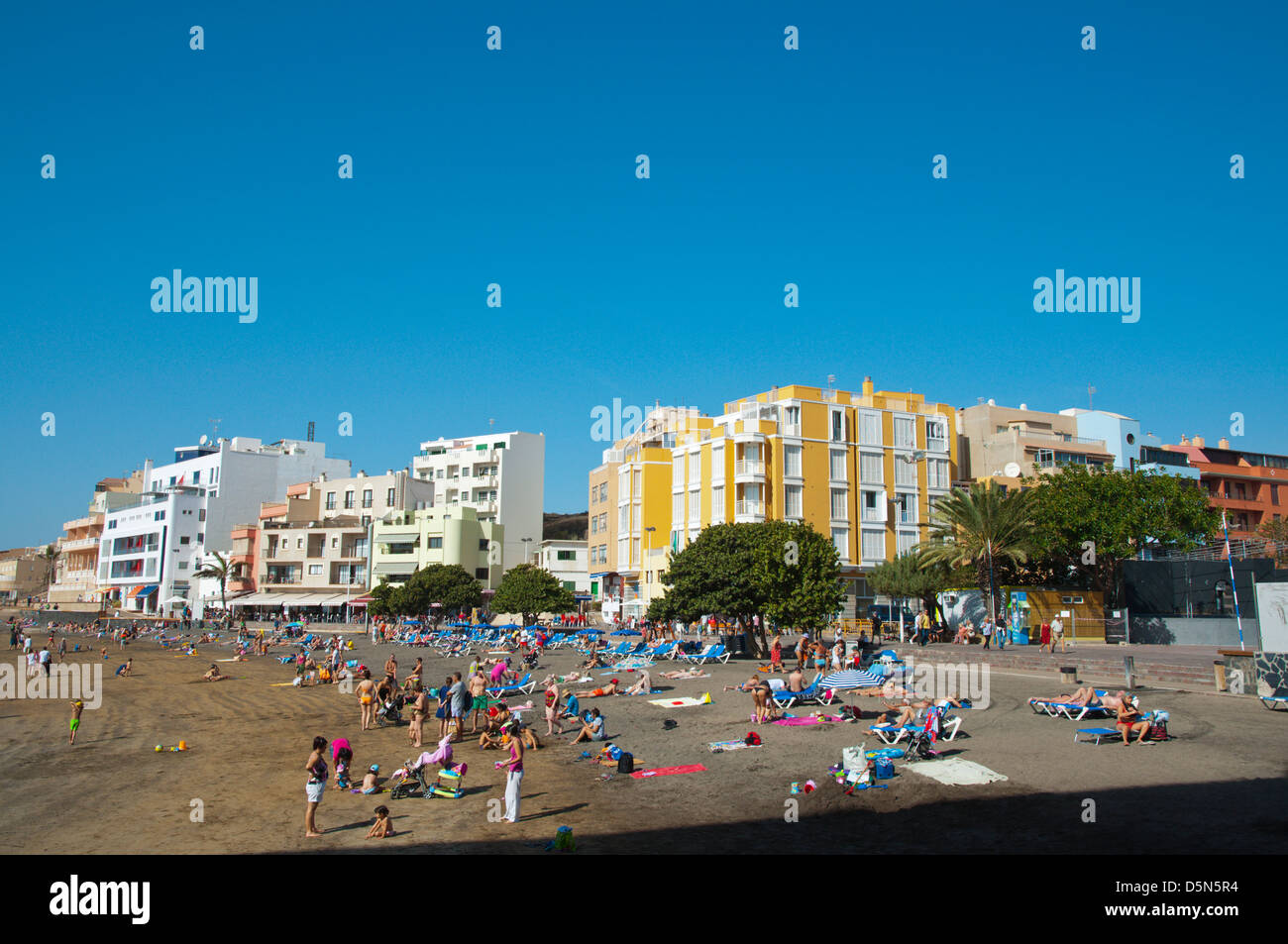 La principale plage El Medano Tenerife island ville des îles Canaries Espagne Europe Banque D'Images