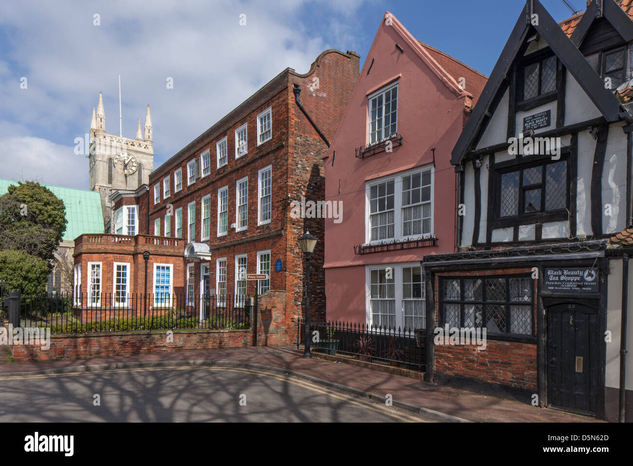 Plaine de l'église et le lieu de naissance de Anna Sewell auteur du roman Black Beauty, Grand Yarmough, Norfolk, England, UK Banque D'Images