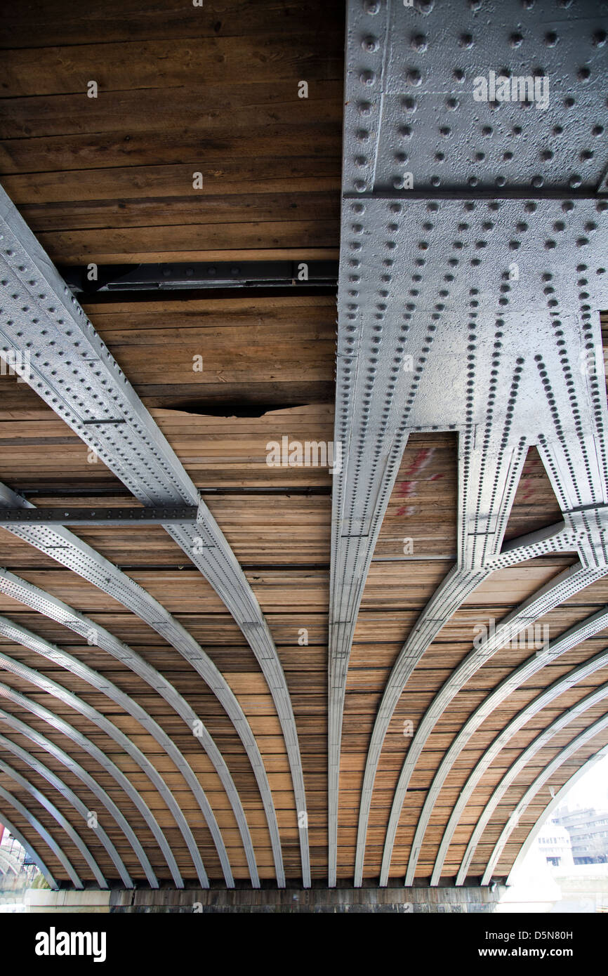 Sous Blackfriars Bridge construction - London UK Banque D'Images