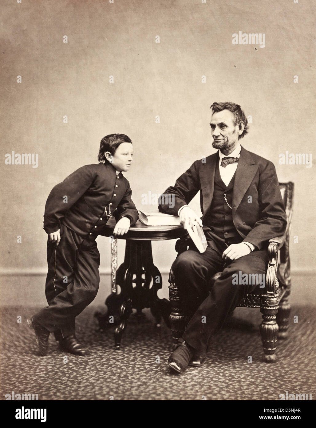 Alexander Gardner, Abraham Lincoln et son second fils Thomas. Photographie. Le J. Paul Getty Museum Banque D'Images