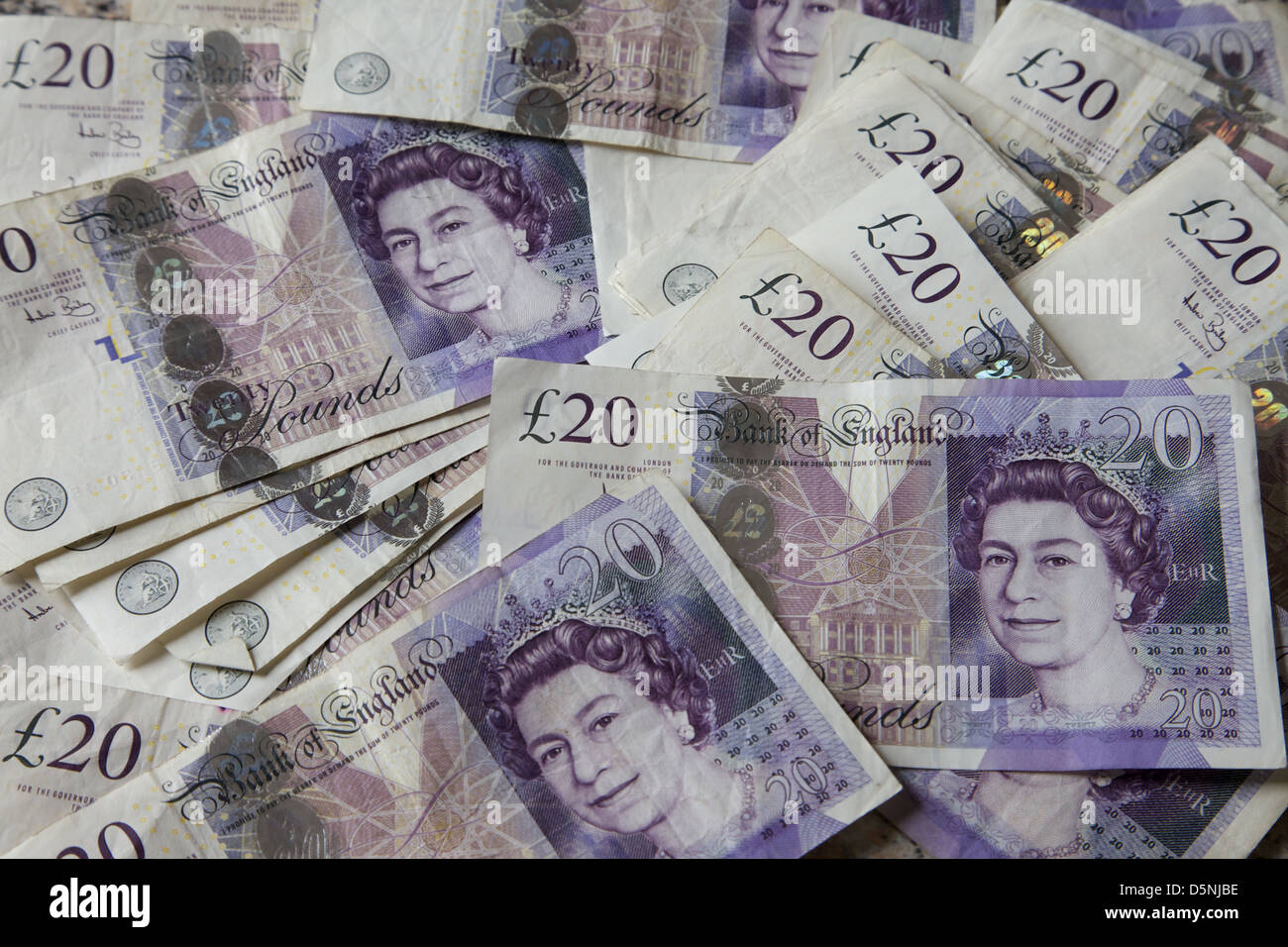 Billets de banque britannique £20 Banque D'Images