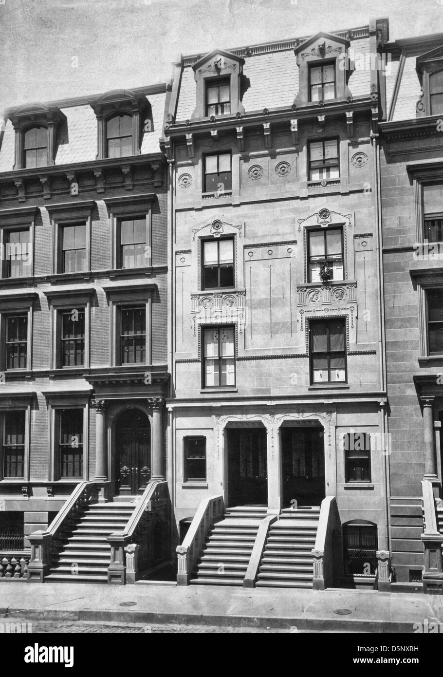 J.Q.A. Maisons de quartier, 7 et 9 West 49th Street, New York City Banque D'Images