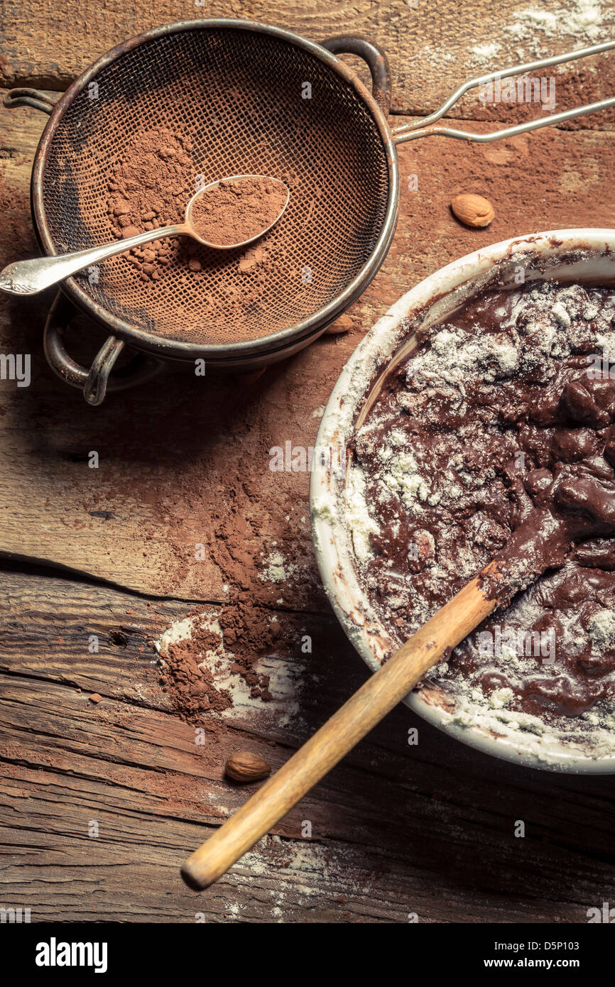 En tant que composante de cacao chocolat maison Banque D'Images