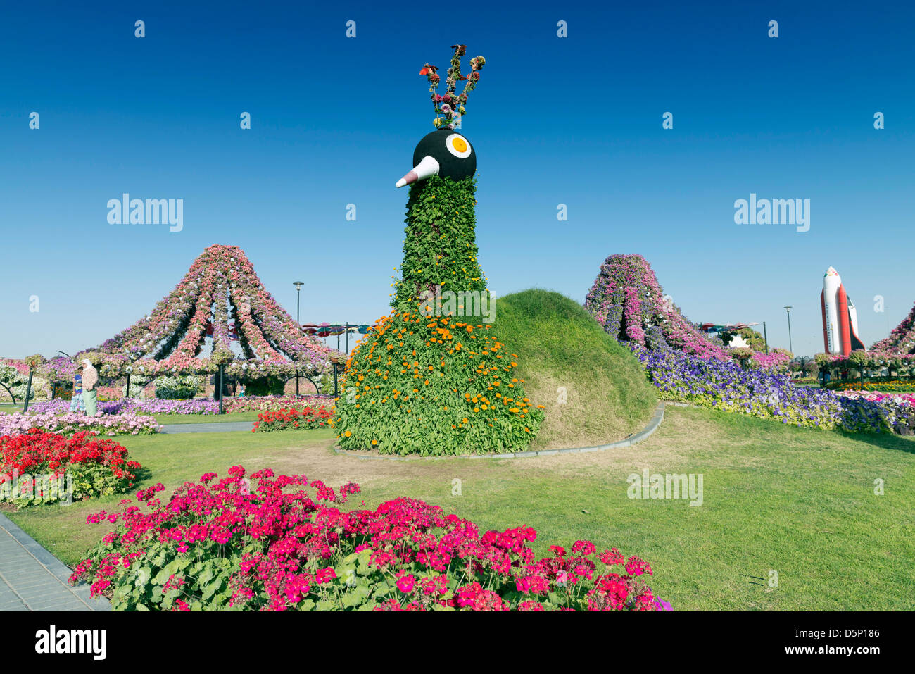 Jardin Miracle à Dubaï, a ouvert ses portes en mars 2013 et a demandé à être plus grand jardin fleuri ; Émirats Arabes Unis Banque D'Images