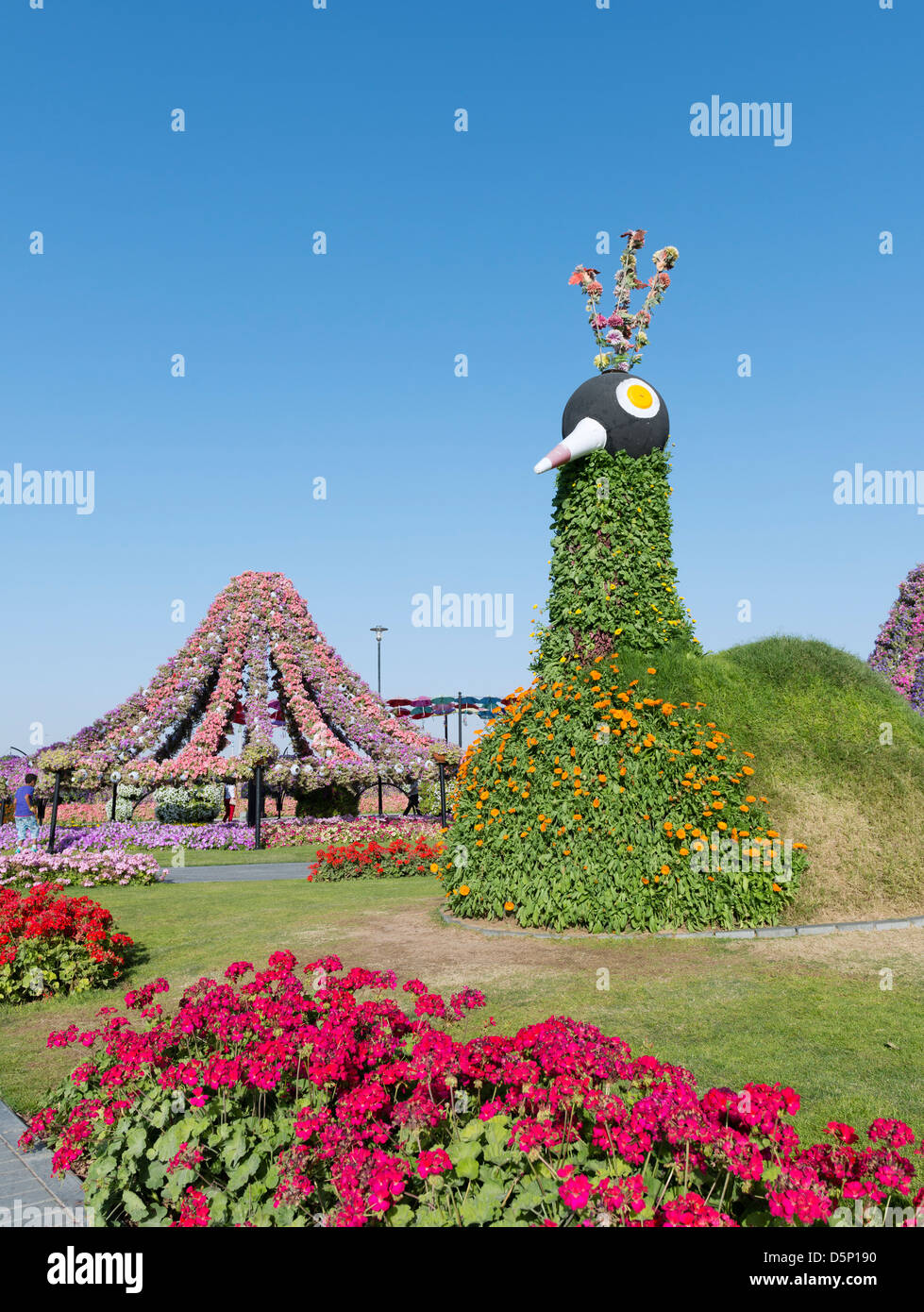 Jardin Miracle à Dubaï, a ouvert ses portes en mars 2013 et a demandé à être plus grand jardin fleuri ; Émirats Arabes Unis Banque D'Images