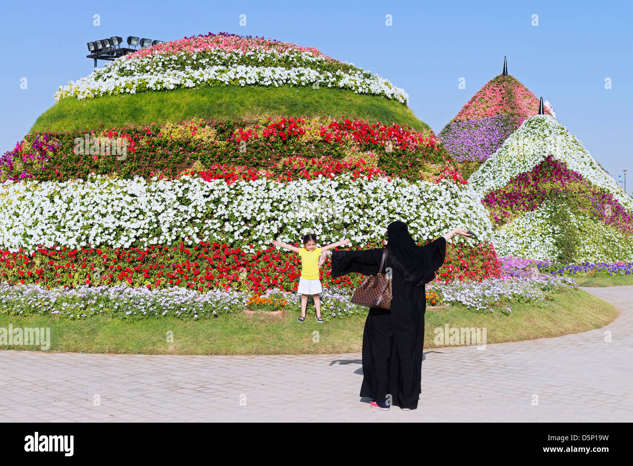 Jardin Miracle à Dubaï, a ouvert ses portes en mars 2013 et a demandé à être plus grand jardin fleuri ; Émirats Arabes Unis Banque D'Images