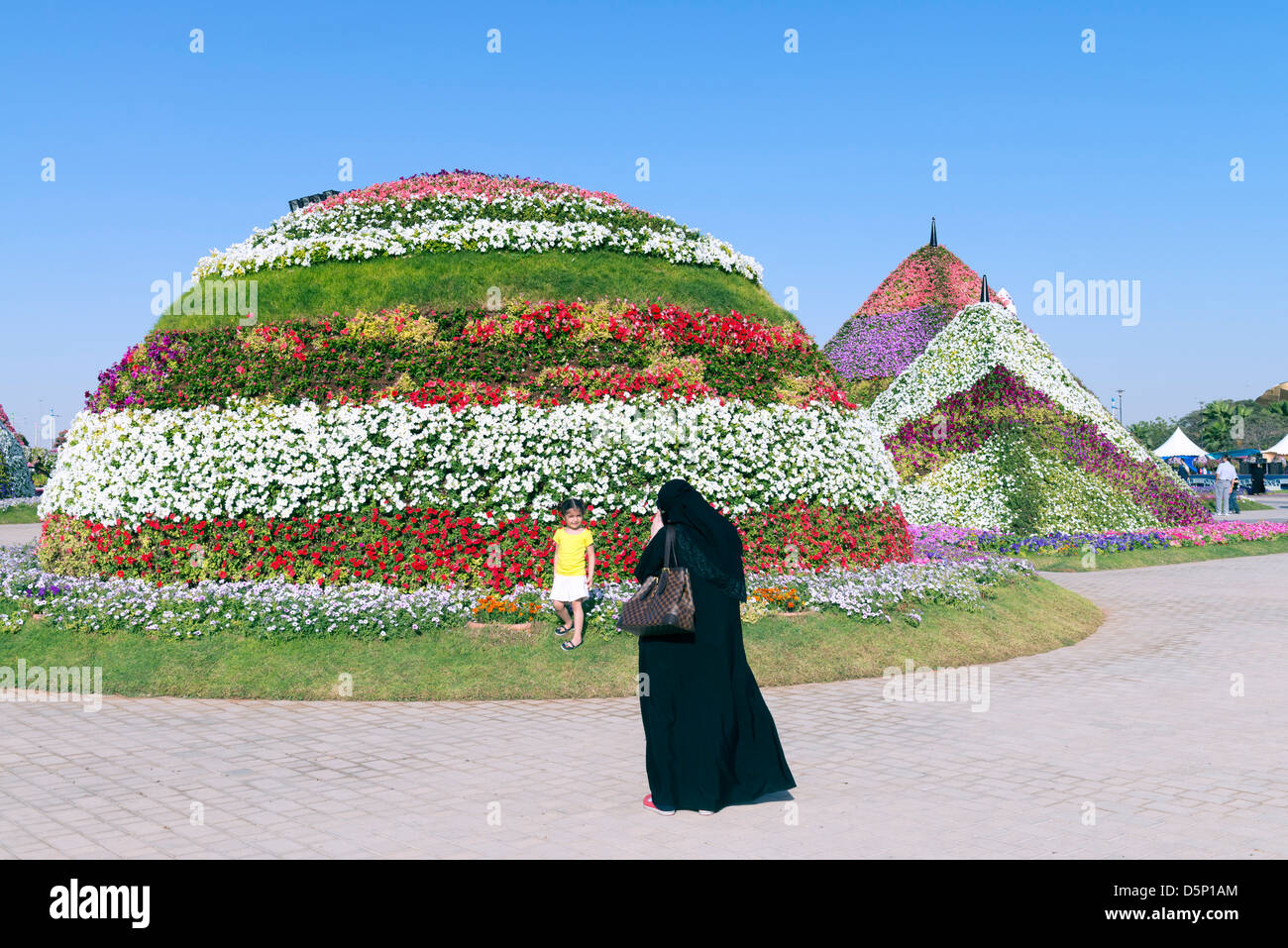 Jardin Miracle à Dubaï, a ouvert ses portes en mars 2013 et a demandé à être plus grand jardin fleuri ; Émirats Arabes Unis Banque D'Images