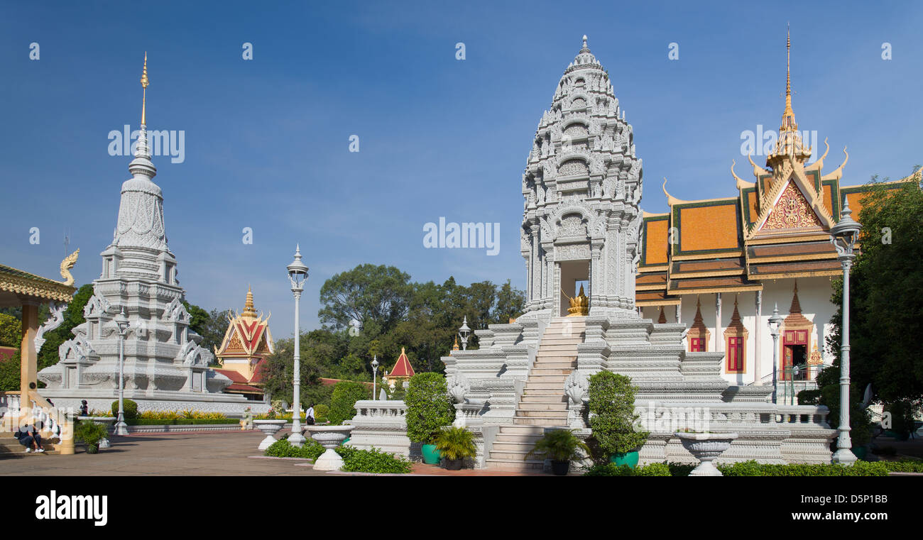 Pagode d'argent ou de Wat Preah Keo à Phnom Penh Banque D'Images