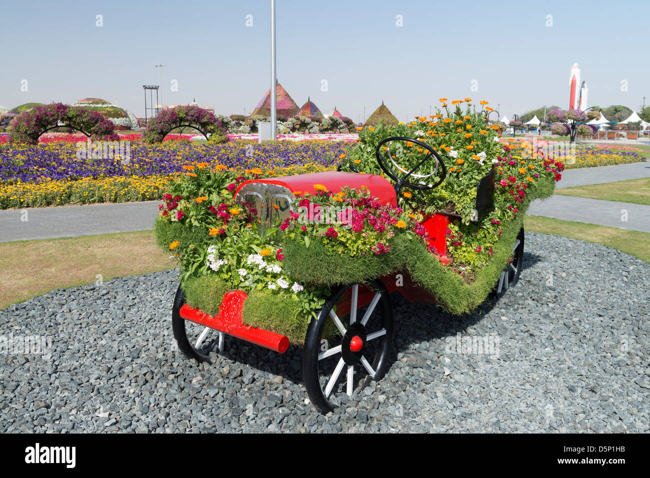 Jardin Miracle à Dubaï, a ouvert ses portes en mars 2013 et a demandé à être plus grand jardin fleuri ; Émirats Arabes Unis Banque D'Images