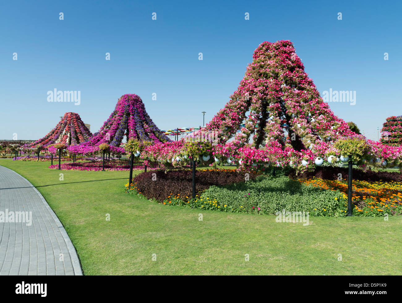 Jardin Miracle à Dubaï, a ouvert ses portes en mars 2013 et a demandé à être plus grand jardin fleuri ; Émirats Arabes Unis Banque D'Images