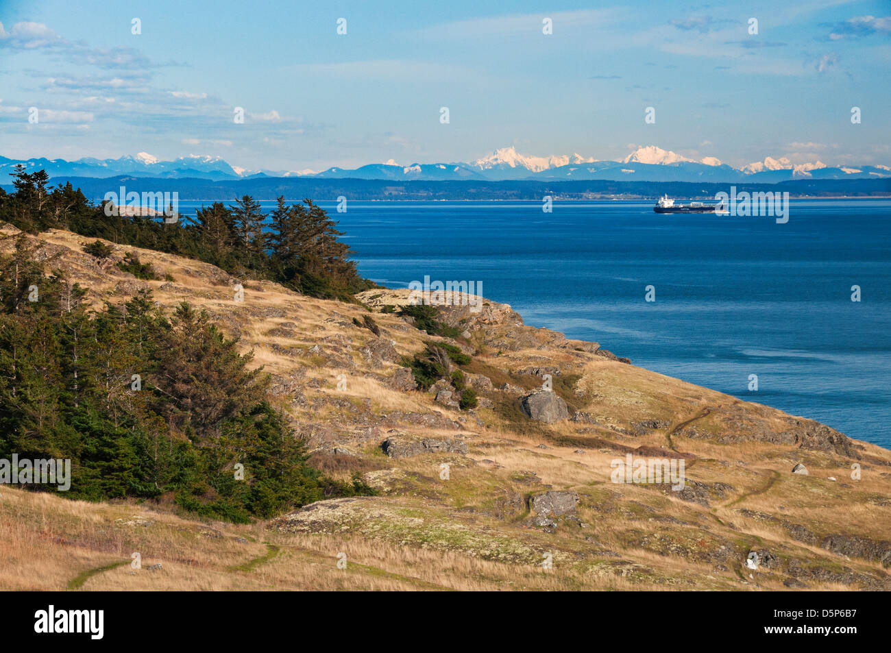 Ceberg Point sur l'île Lopez, partie des îles San Juan National Monument, Washington. Banque D'Images