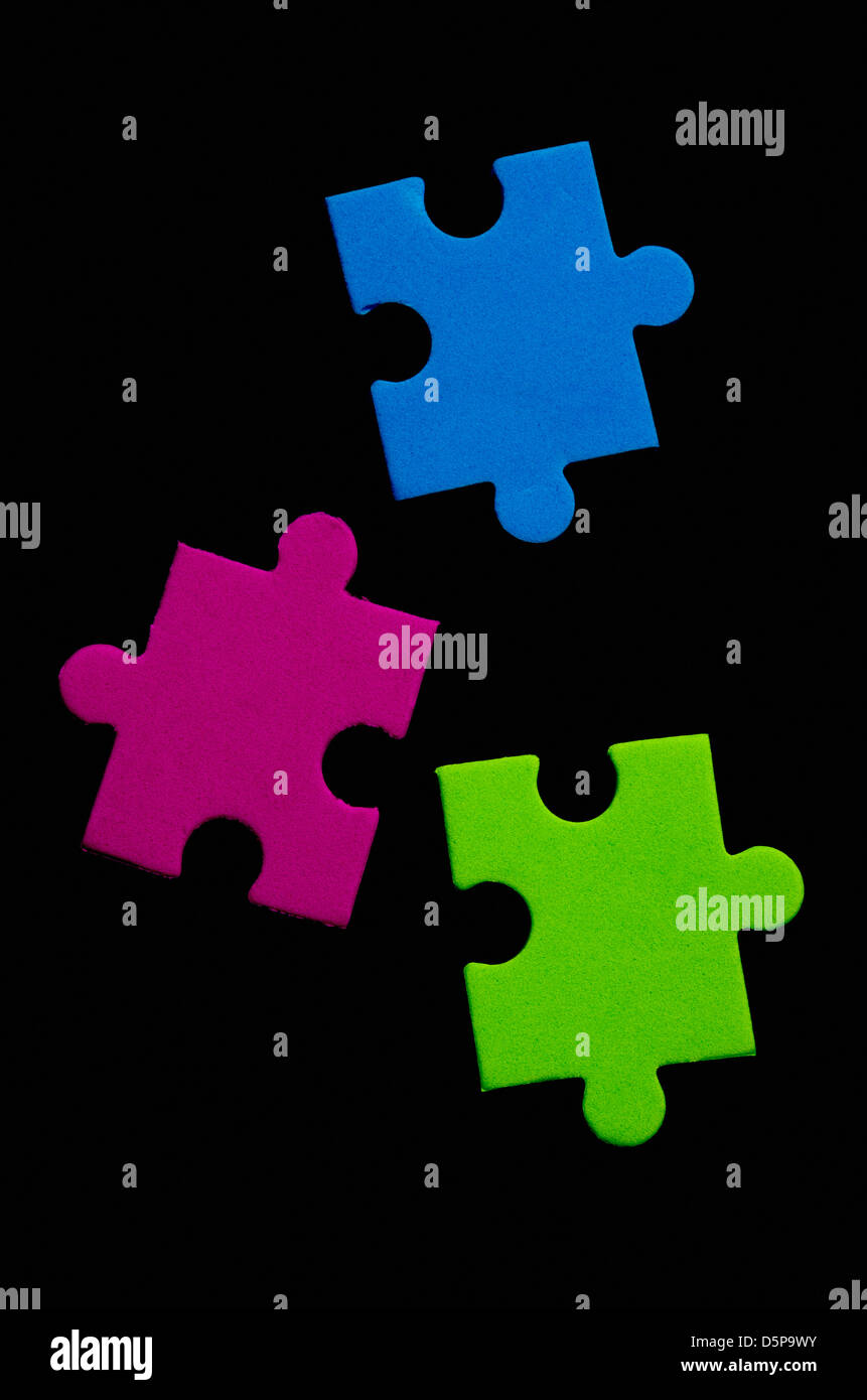 Jigsaw Puzzle Piece texturé coloré Banque D'Images
