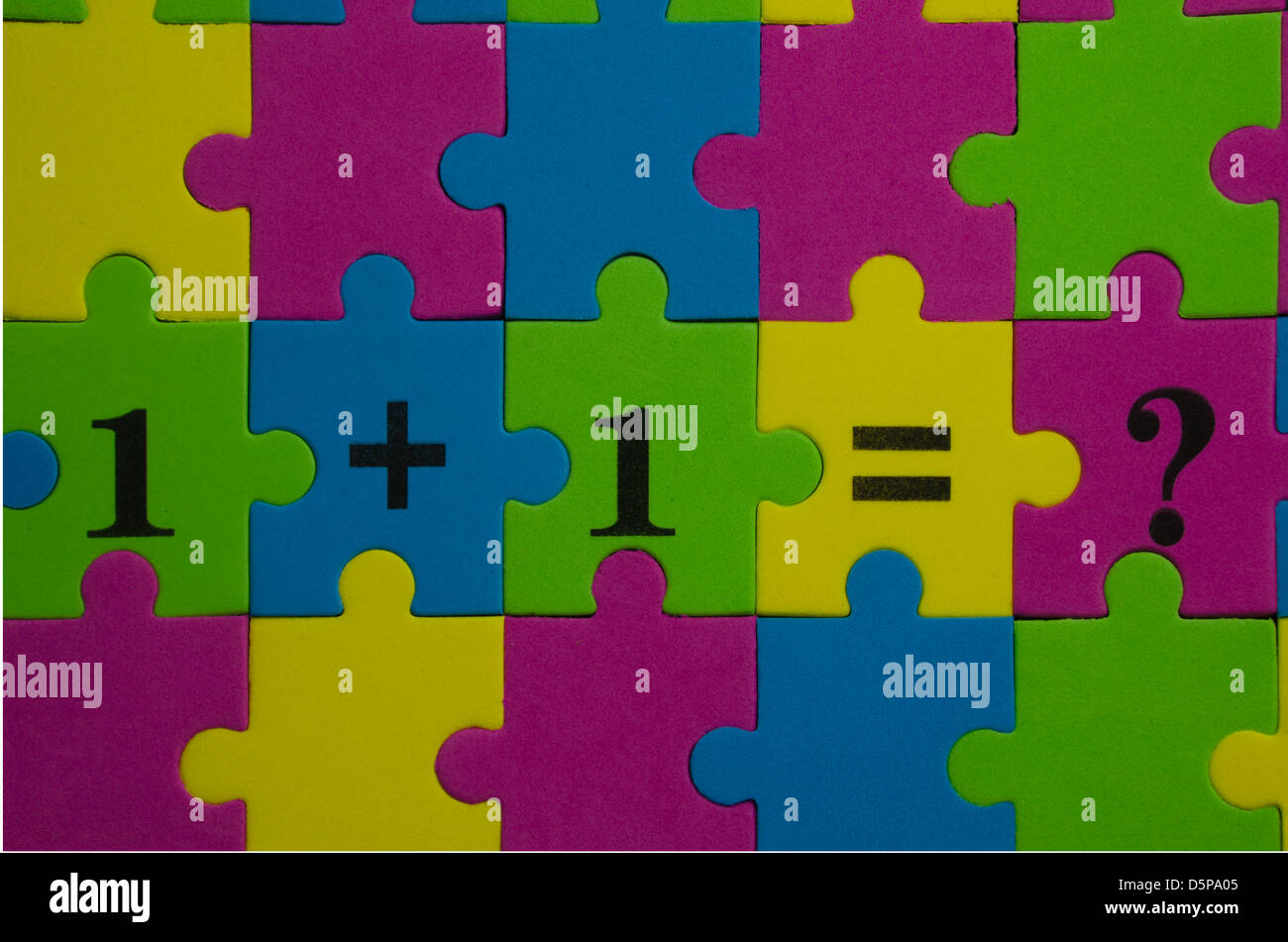 Pièces de puzzle mathématique colorés Banque D'Images