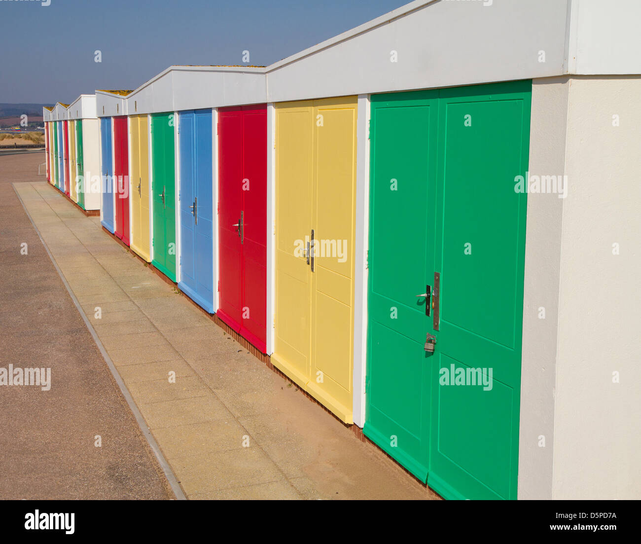 Cabines de plage d'Exmouth Devon England UK Banque D'Images