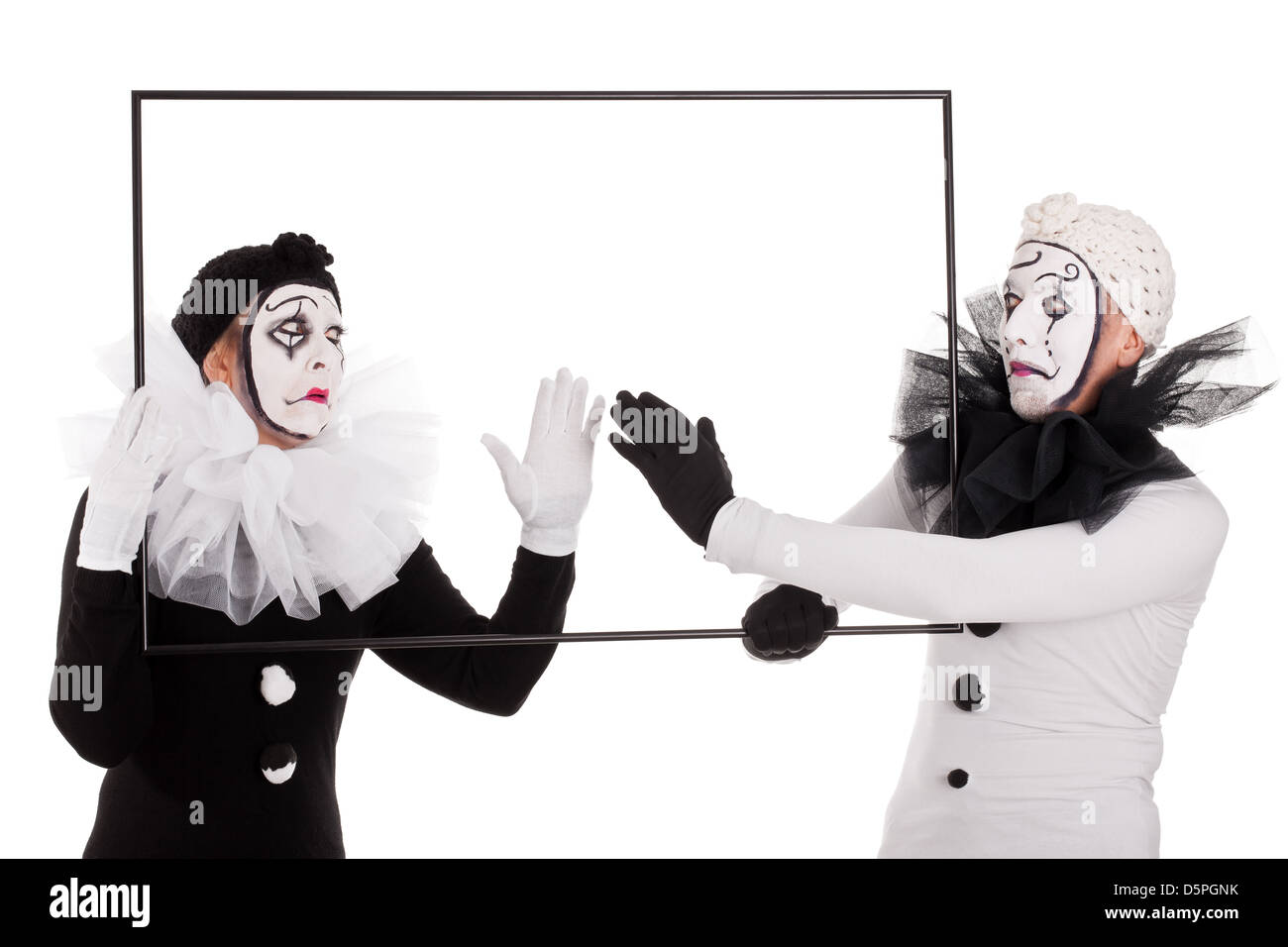 Un couple de clowns une image vide nettoyage Banque D'Images