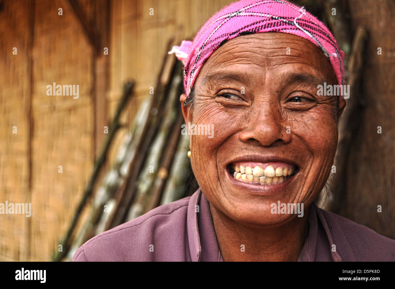 Portrait of a smiling woman, Laos Banque D'Images