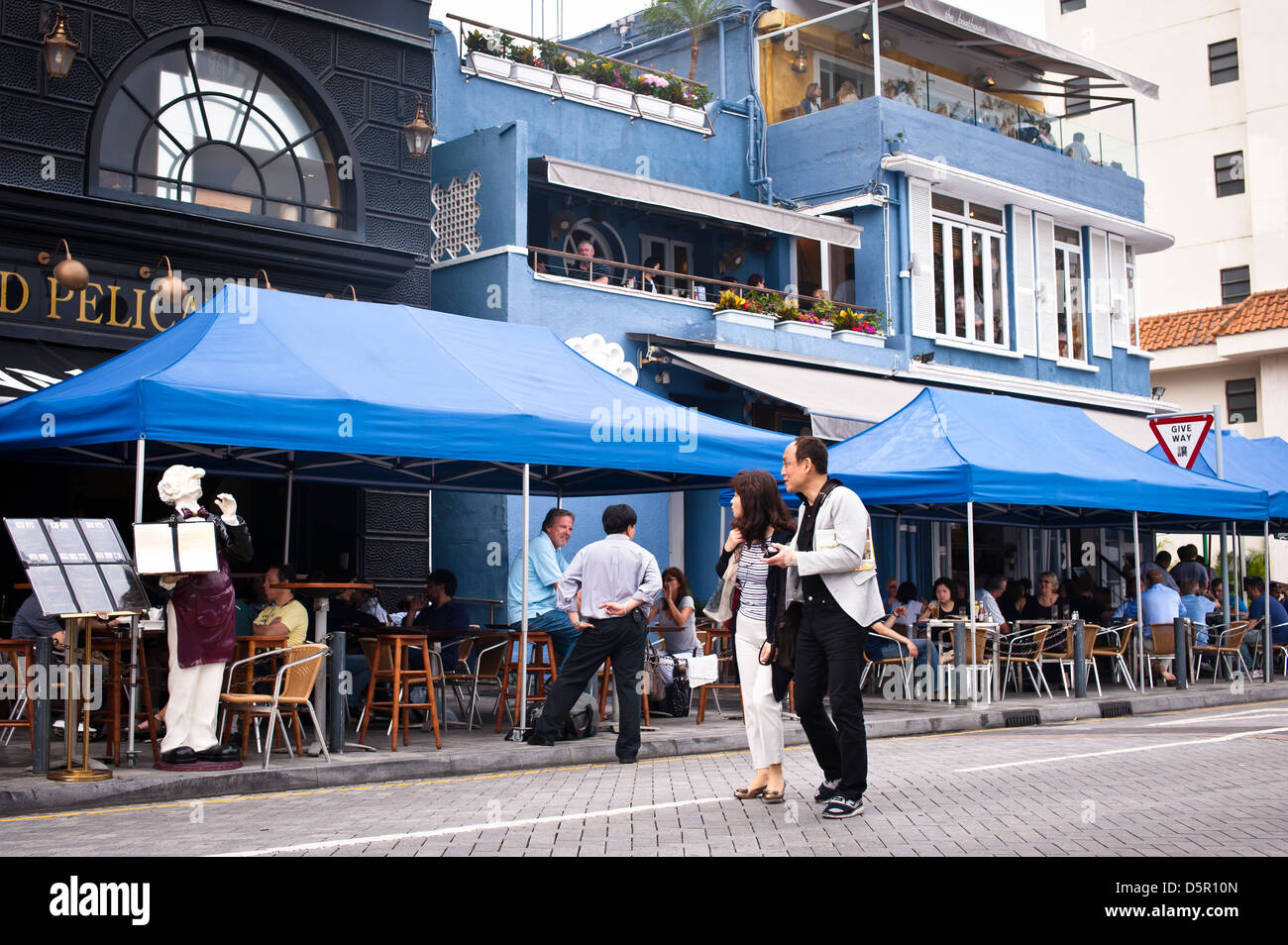 Cafe à Stanley, l'île de Hong Kong. Banque D'Images