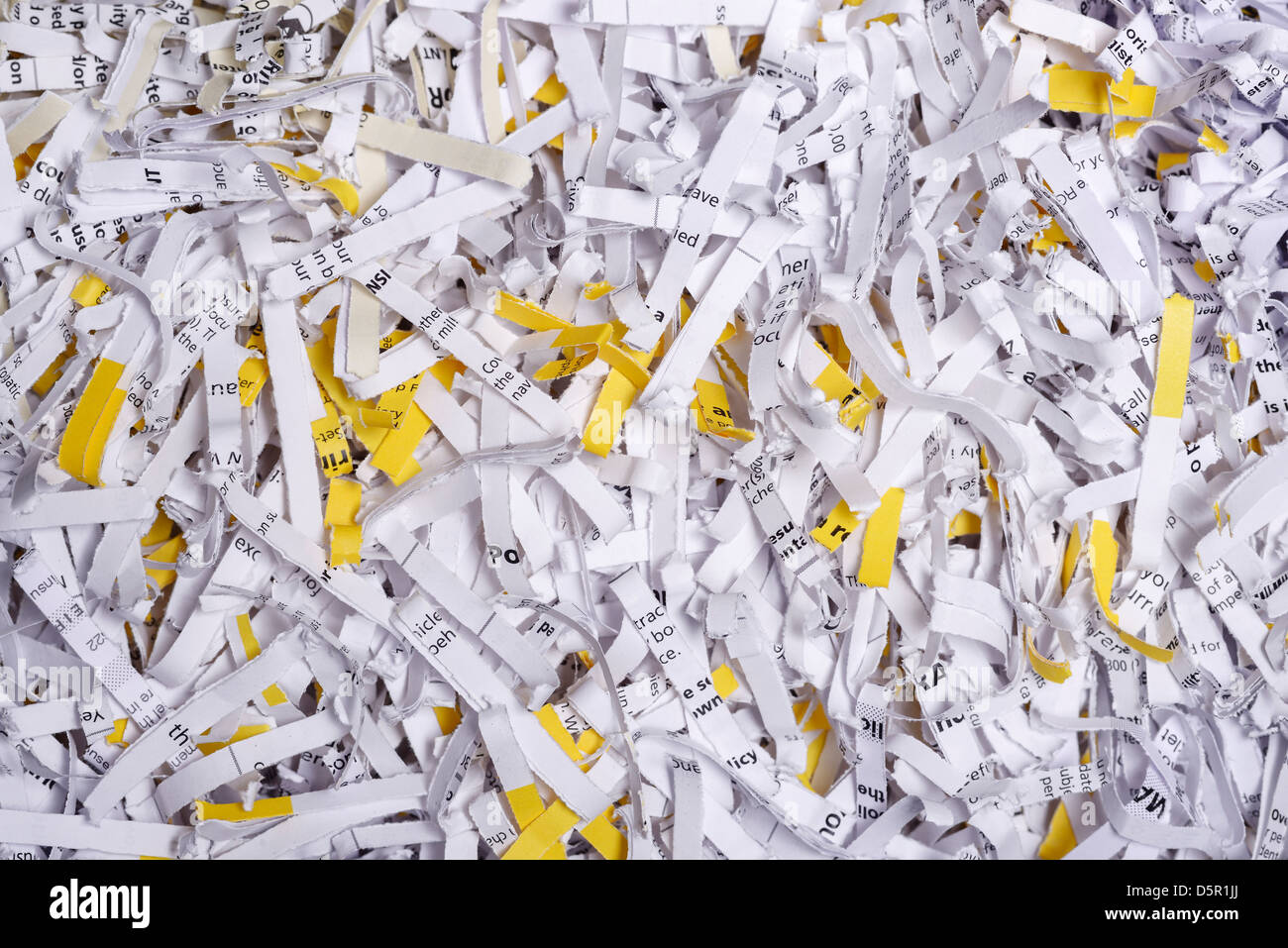 Close up detail of shredded paper Banque D'Images