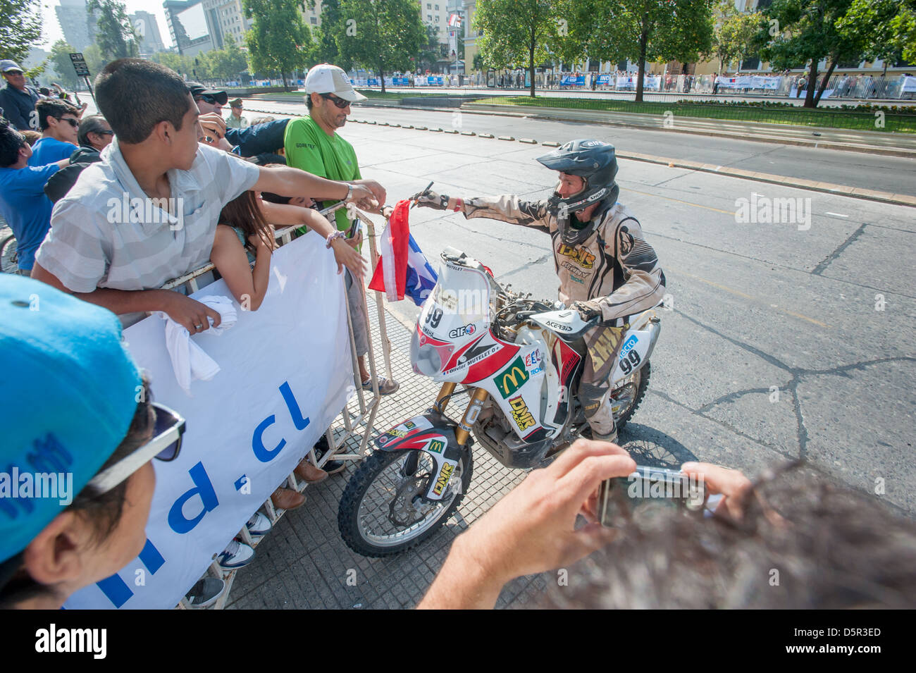 Rallye Dakar, Santiago du Chili Banque D'Images