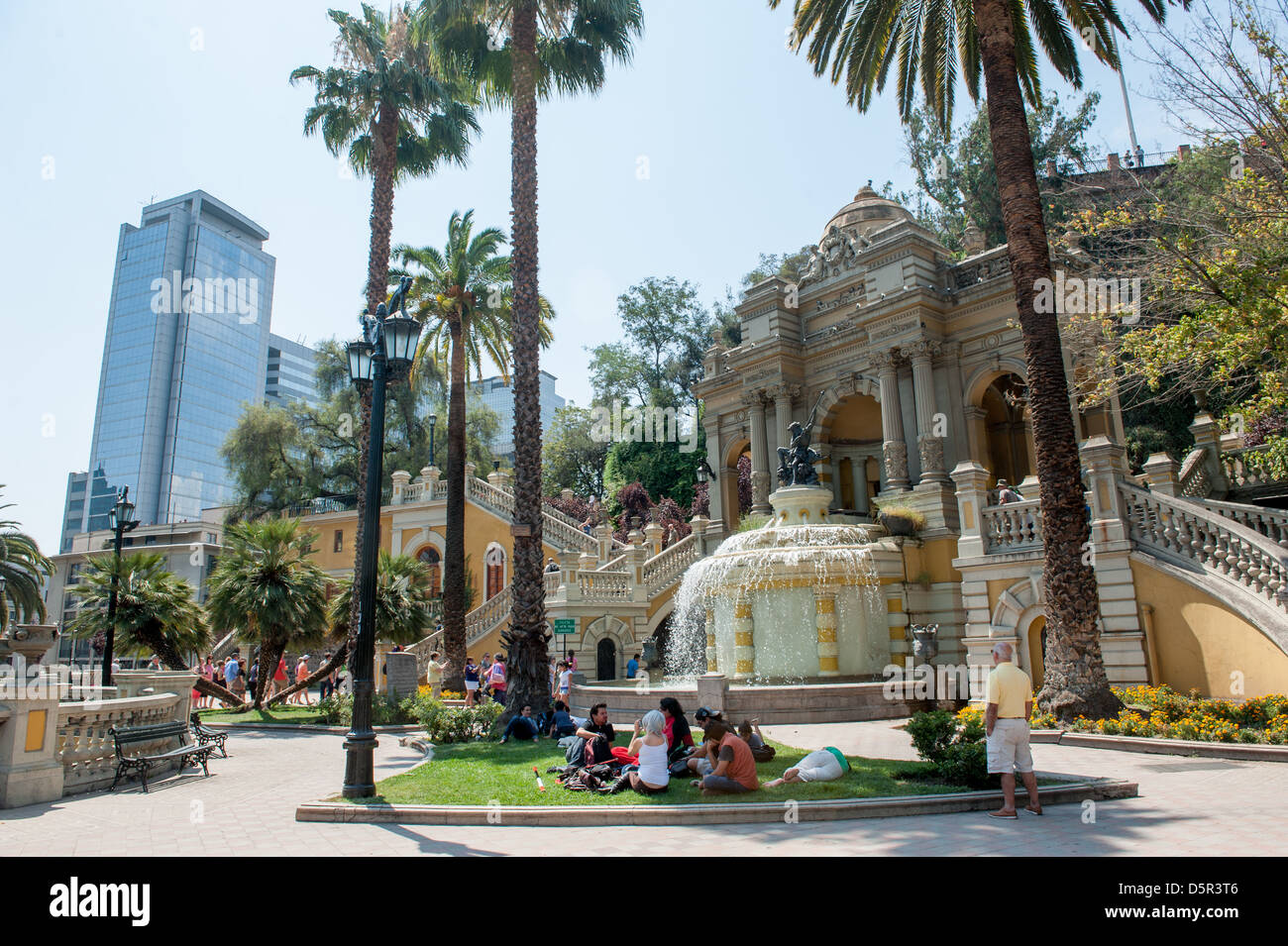 Cerro Santa Lucia, considéré comme le lieu de naissance de Santiago. Santiago Chili Banque D'Images