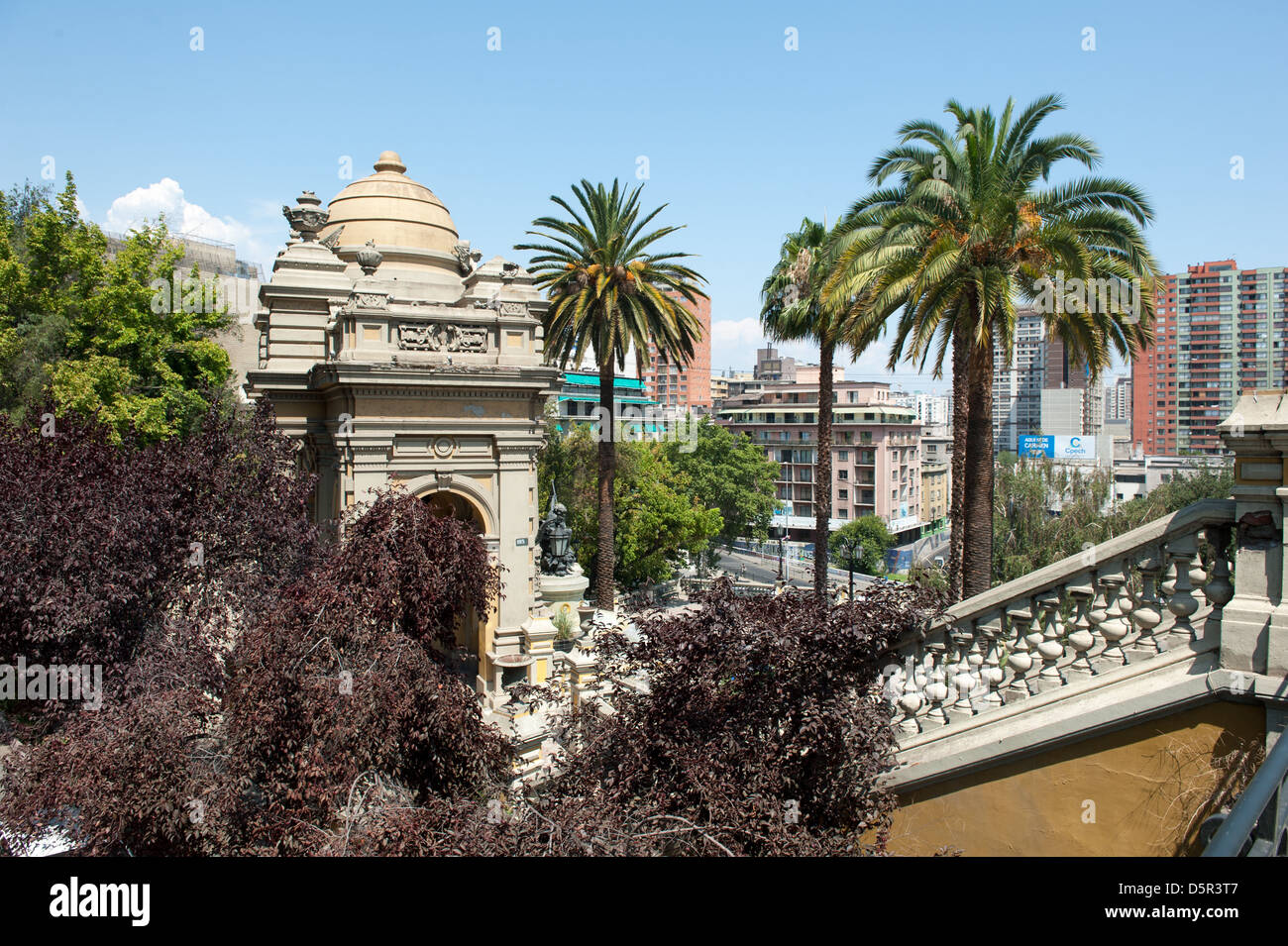 Cerro Santa Lucia, considéré comme le lieu de naissance de Santiago. Santiago Chili Banque D'Images