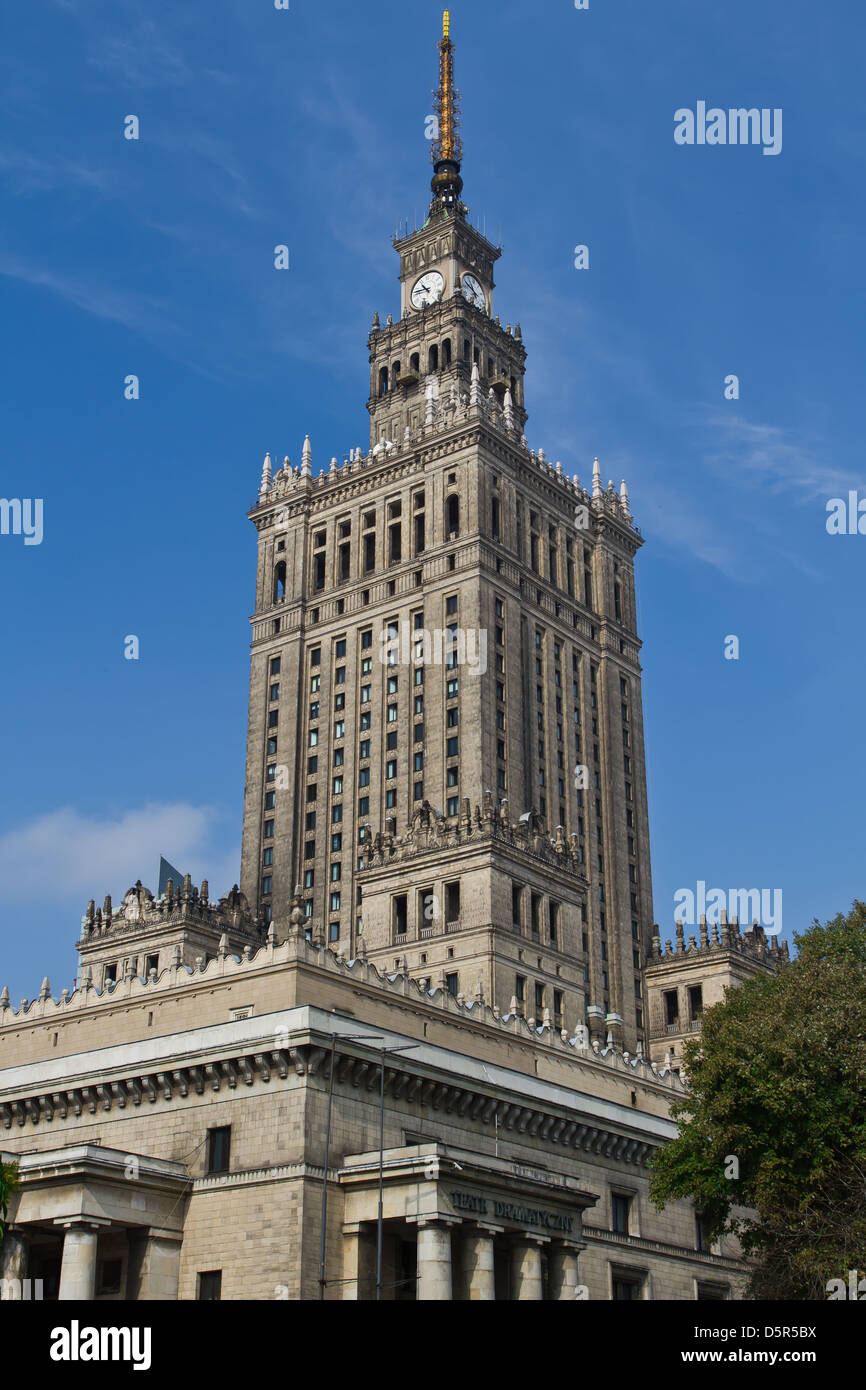 Palais de la Culture à Varsovie, Pologne Banque D'Images