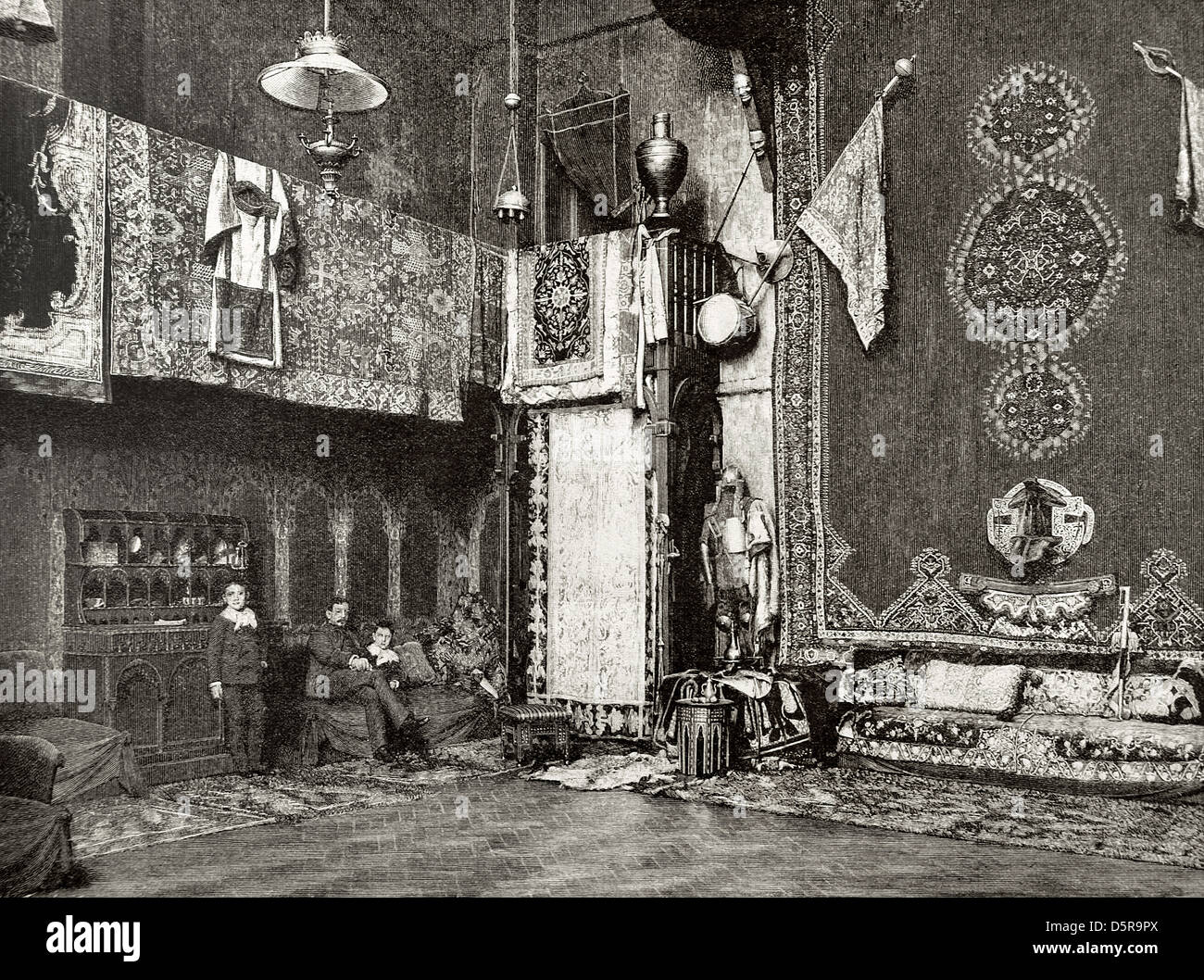 Benjamin Constant (1845-1902). Peintre et graveur français. Atelier de l'artiste. La gravure. Banque D'Images