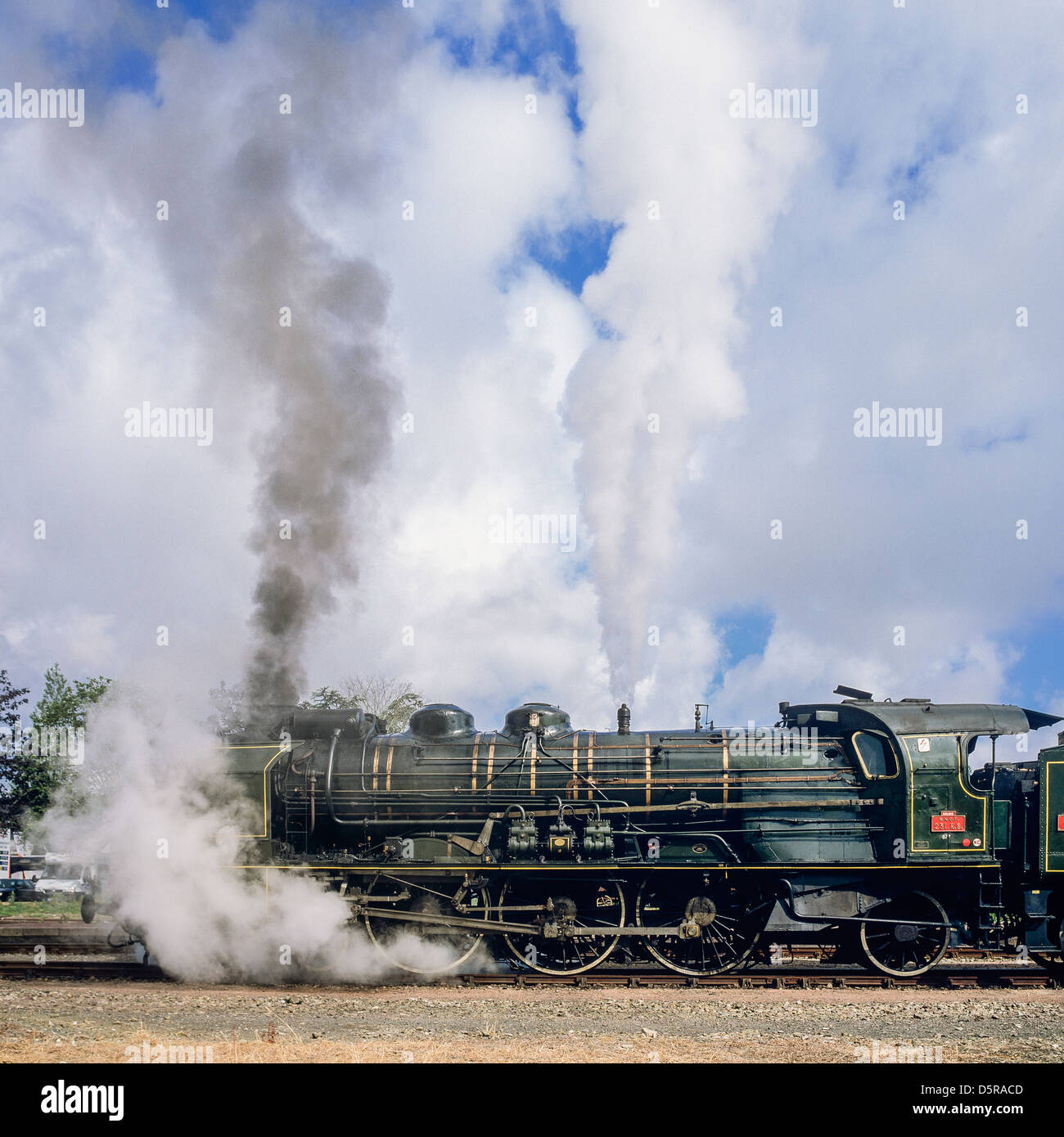 Locomotive à vapeur historique 'Pacific PLM 231 K 8' de 'train' Paimpol-Pontrieux Bretagne France Banque D'Images