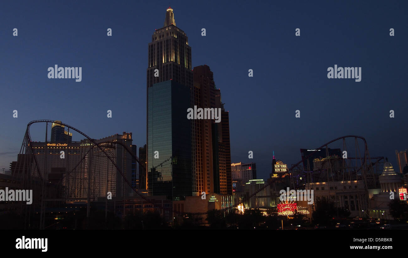 New York, New York casino à Las Vegas de nuit Banque D'Images