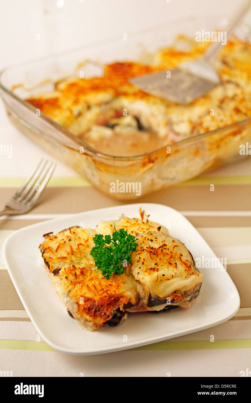 Les aubergines grillées. Recette disponible. Banque D'Images