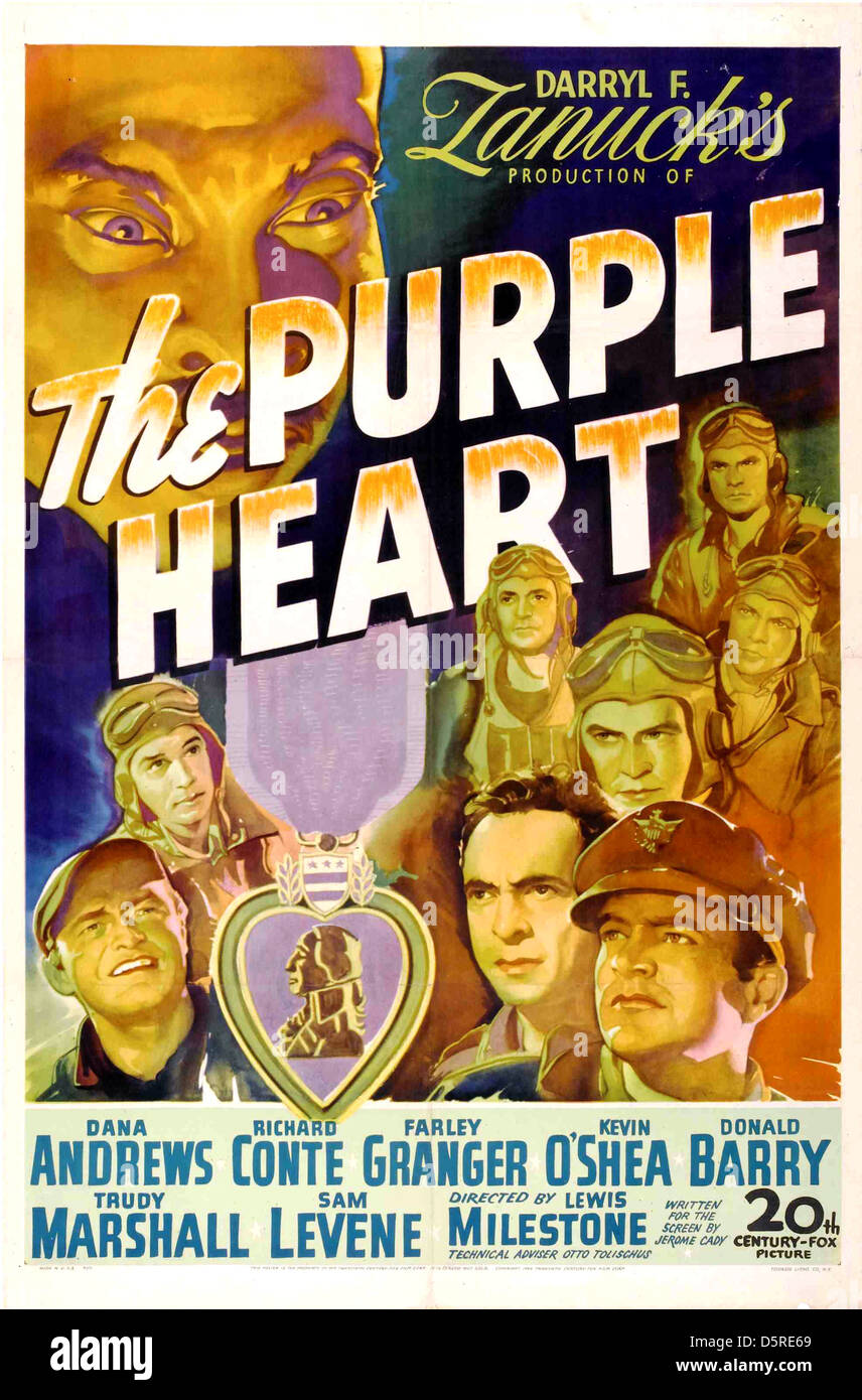 L'AFFICHE DE FILM Purple Heart (1944) Banque D'Images