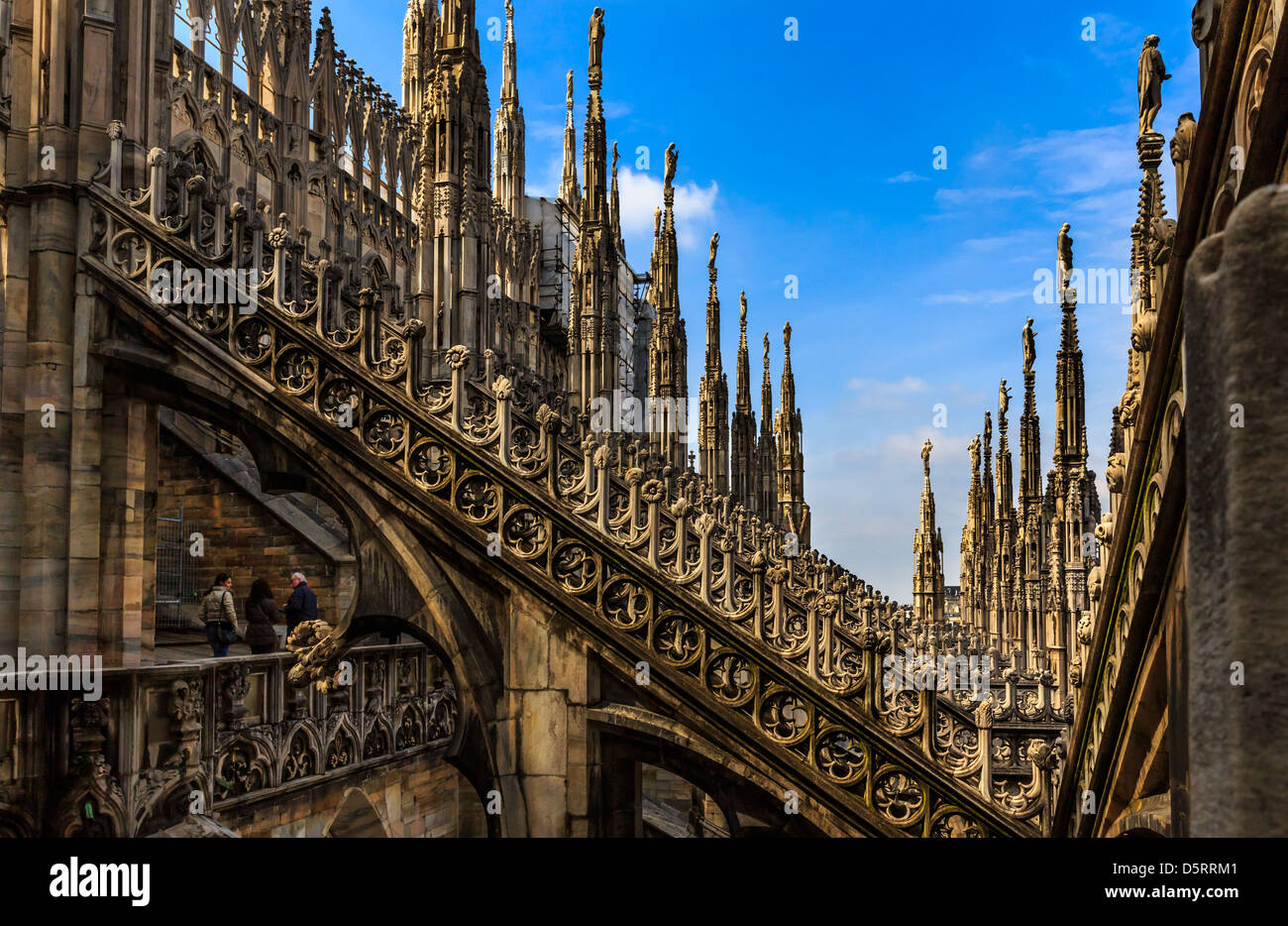 Duomo di Milano, la cathédrale de Milan, Milan, Lombardie, Italie Banque D'Images